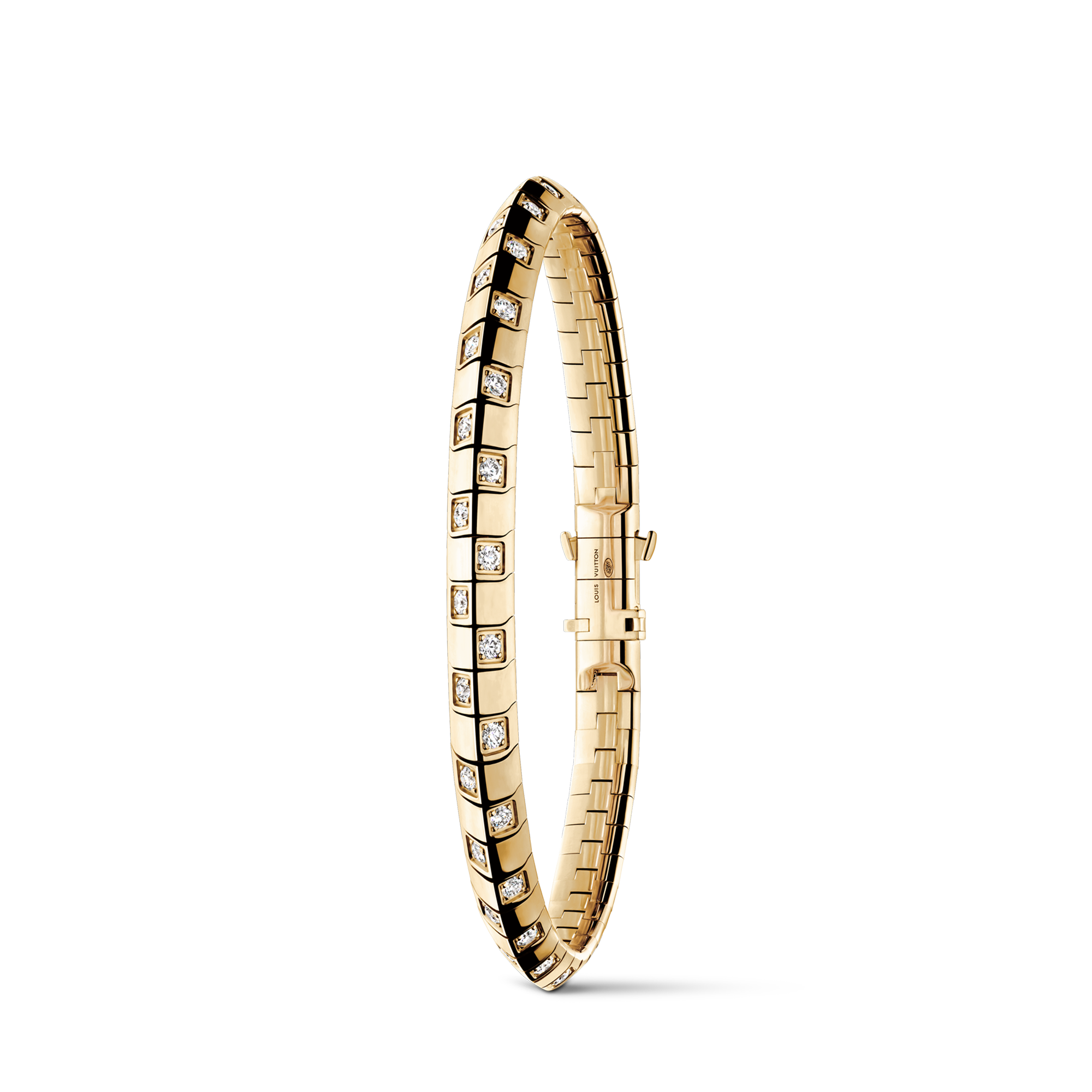 Le Damier de Louis Vuitton Medium Bracelet, Yellow Gold and Diamonds  in Jewelry