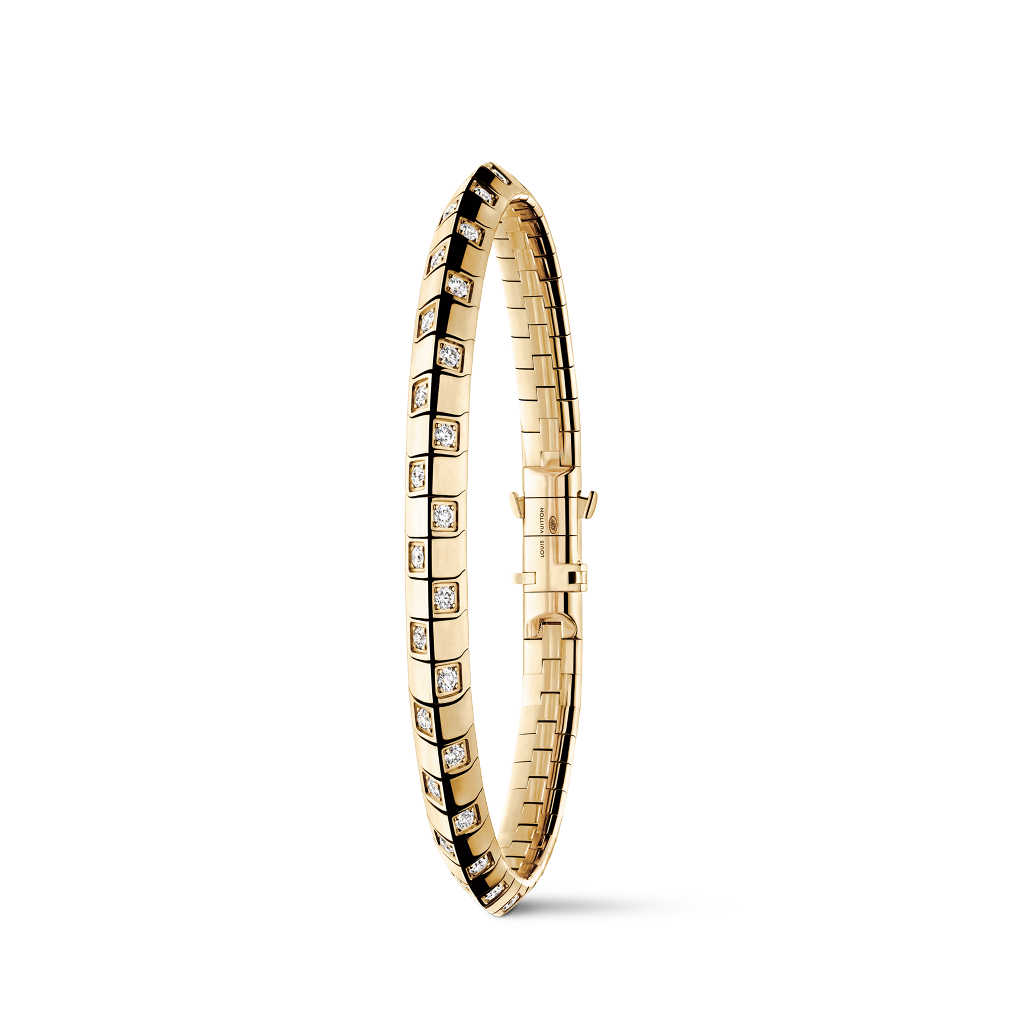 Le Damier de Louis Vuitton Medium Bracelet, Yellow Gold and Diamonds  in Jewelry