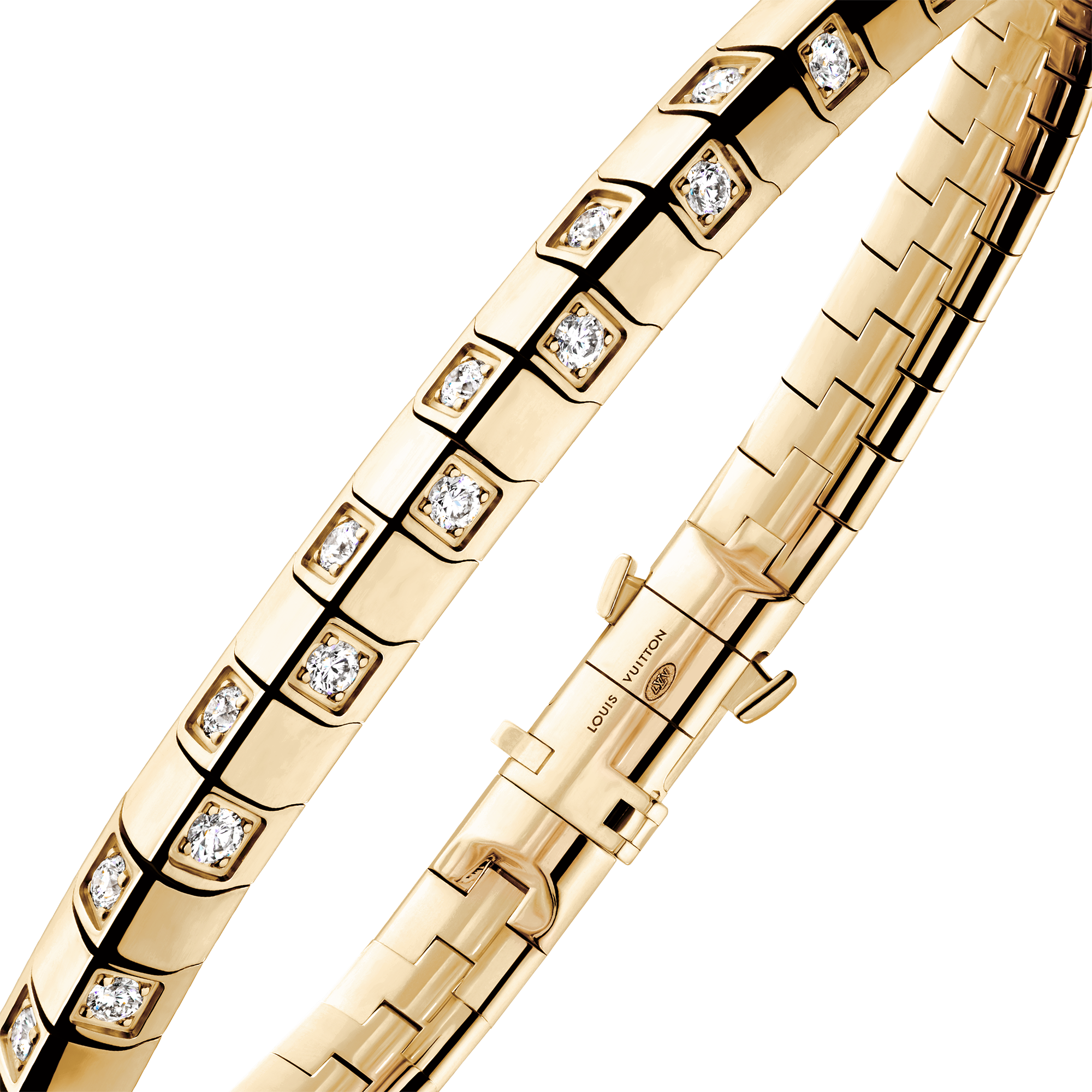 Le Damier de Louis Vuitton Medium Bracelet, Yellow Gold and Diamonds  in Jewelry