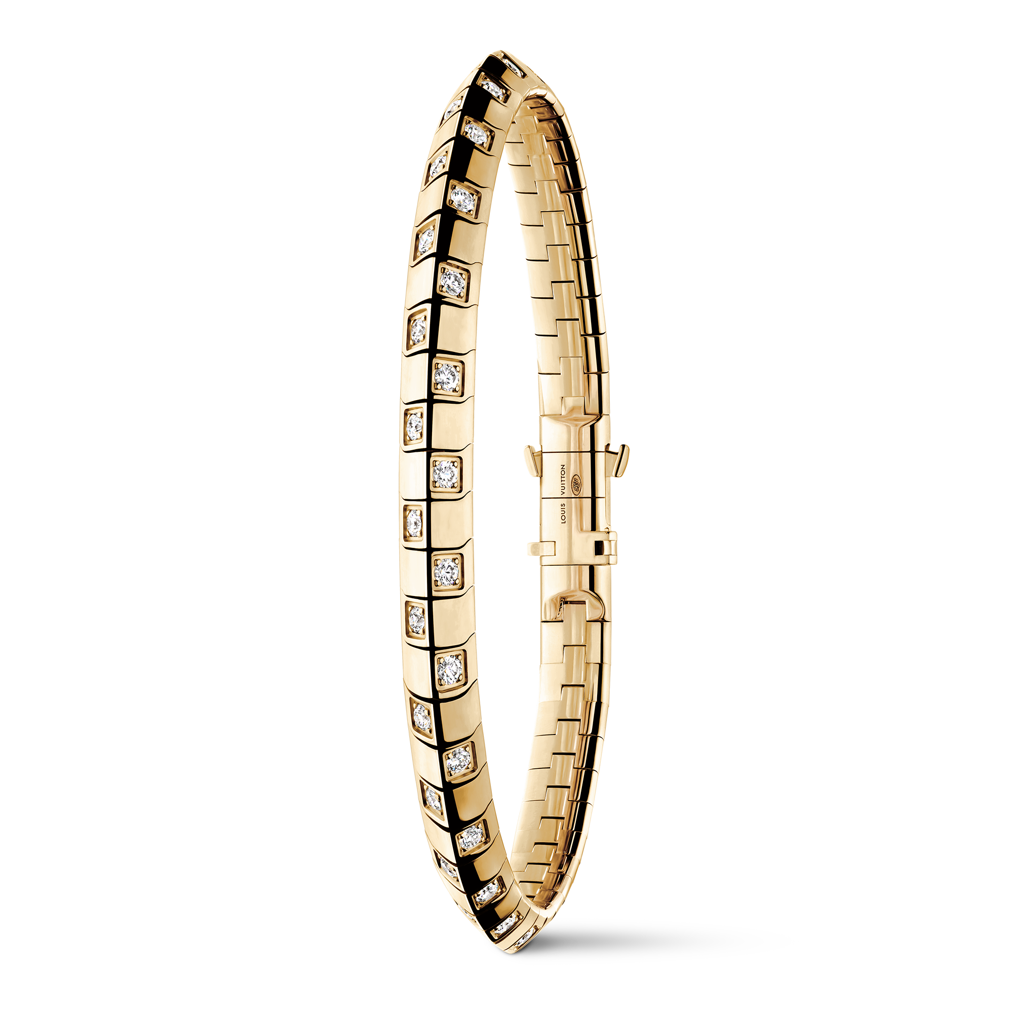 Le Damier de Louis Vuitton Medium Bracelet, Yellow Gold and Diamonds  in Jewelry