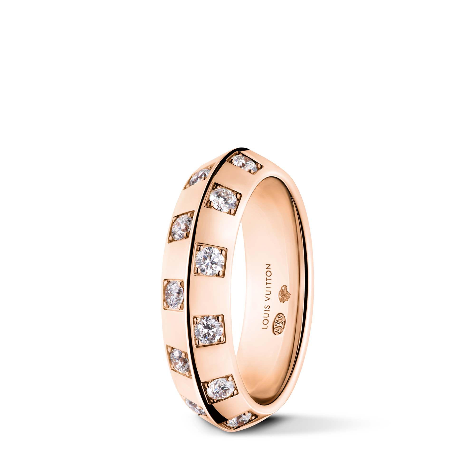 Le Damier de Louis Vuitton Medium Ring, Rose Gold and Diamonds  in Jewelry