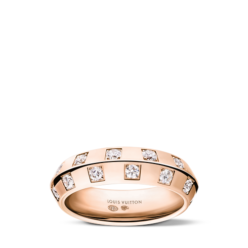Le Damier de Louis Vuitton Small Ring, Rose Gold and Diamonds in Les Extraordinaires's Jewelry Rings collections by Louis Vuitton