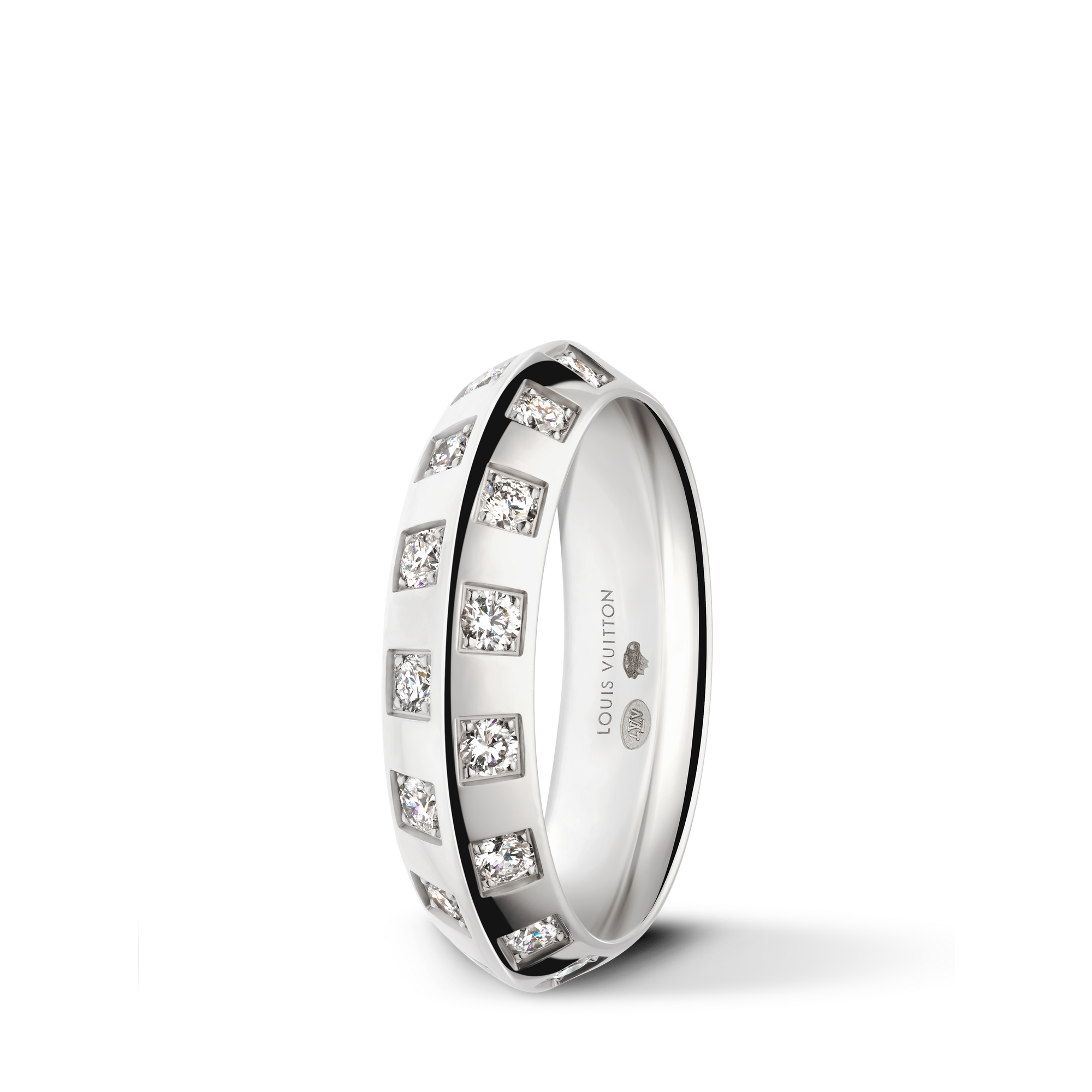 Le Damier de Louis Vuitton Medium Ring, White Gold and Diamonds  in Jewelry