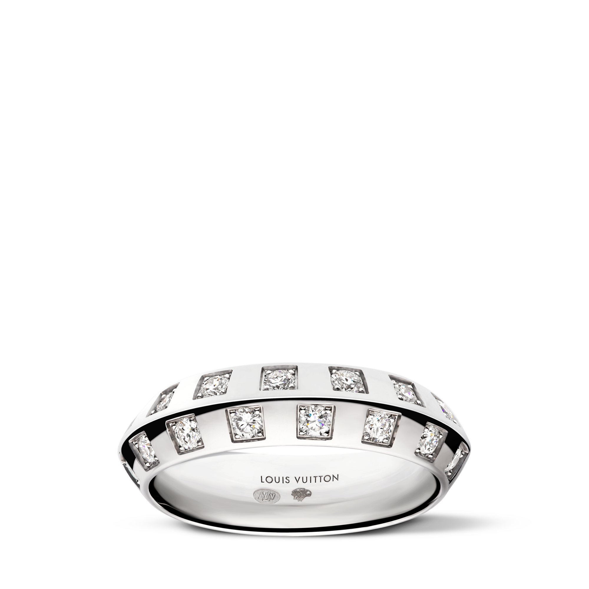 Le Damier de Louis Vuitton Medium Ring, White Gold and Diamonds  in Jewelry
