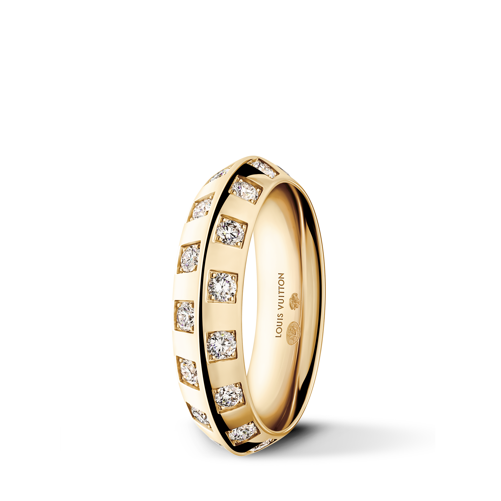 Le Damier de Louis Vuitton Medium Ring, Yellow Gold and Diamonds  in Jewelry