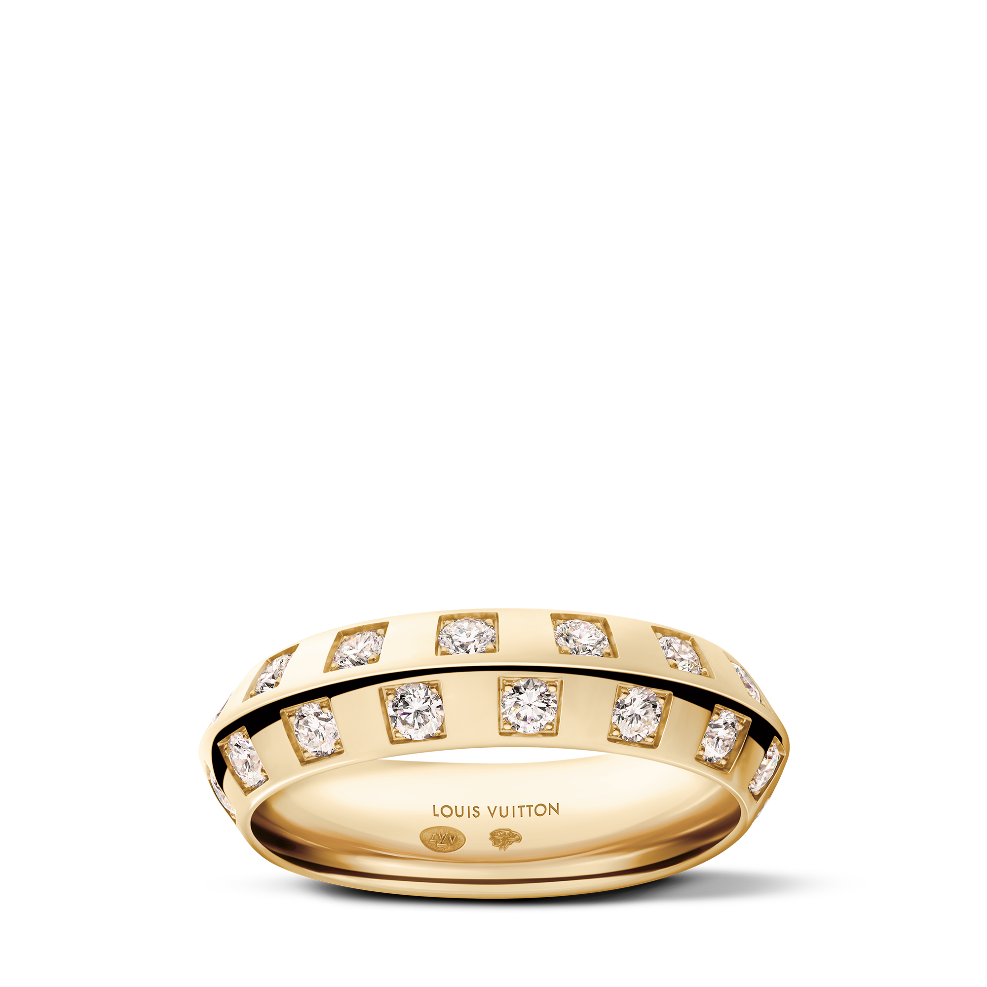 Le Damier de Louis Vuitton Medium Ring, Yellow Gold and Diamonds  in Jewelry