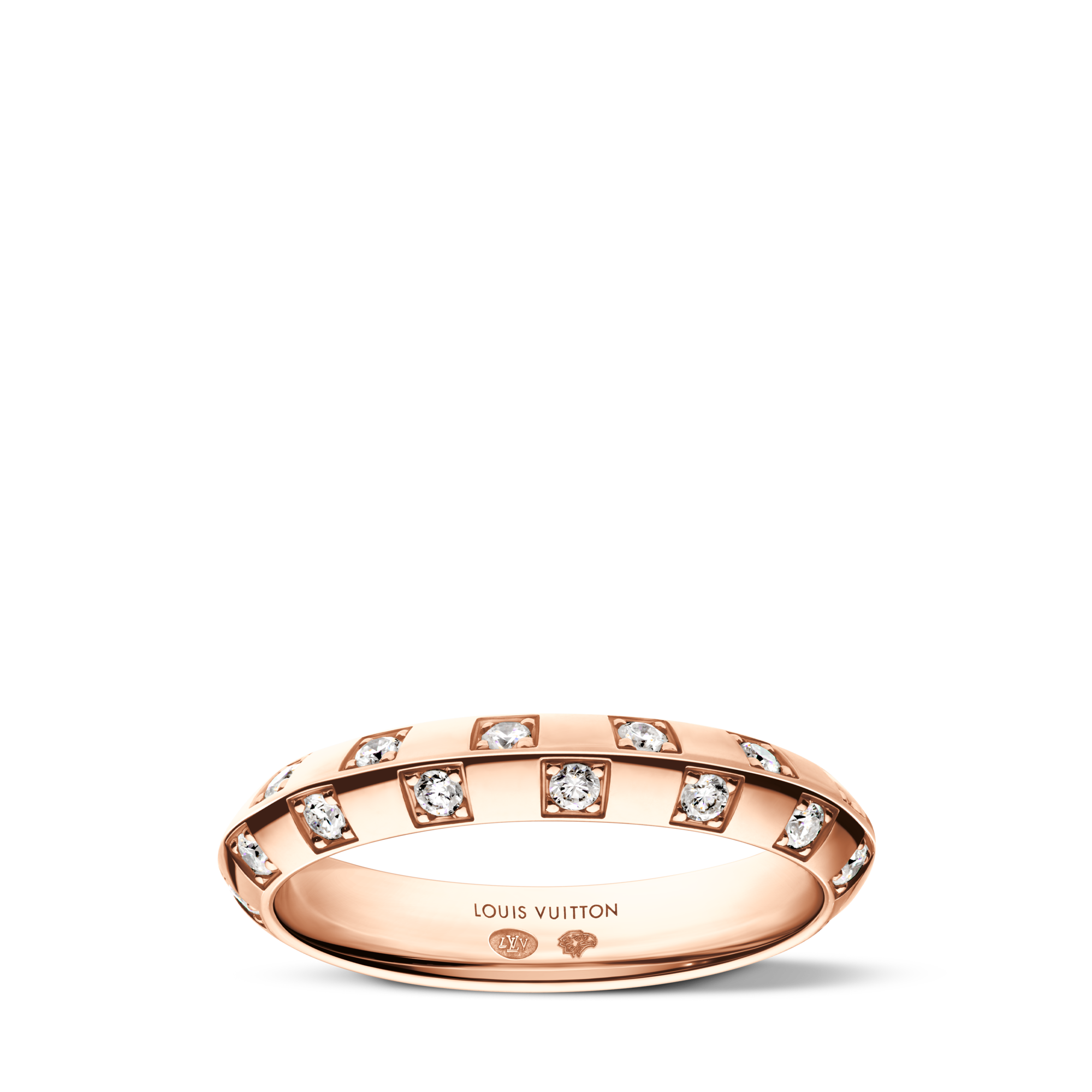 Le Damier de Louis Vuitton Small Ring, Rose Gold and Diamonds  in Les Extraordinaires