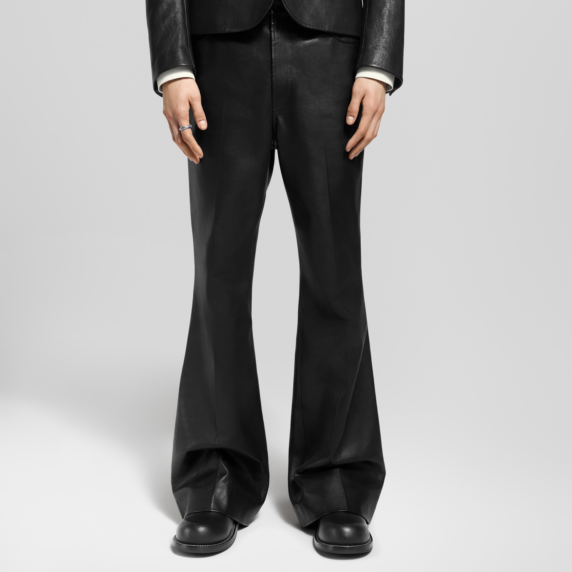 Leather Flared Pants  in Men