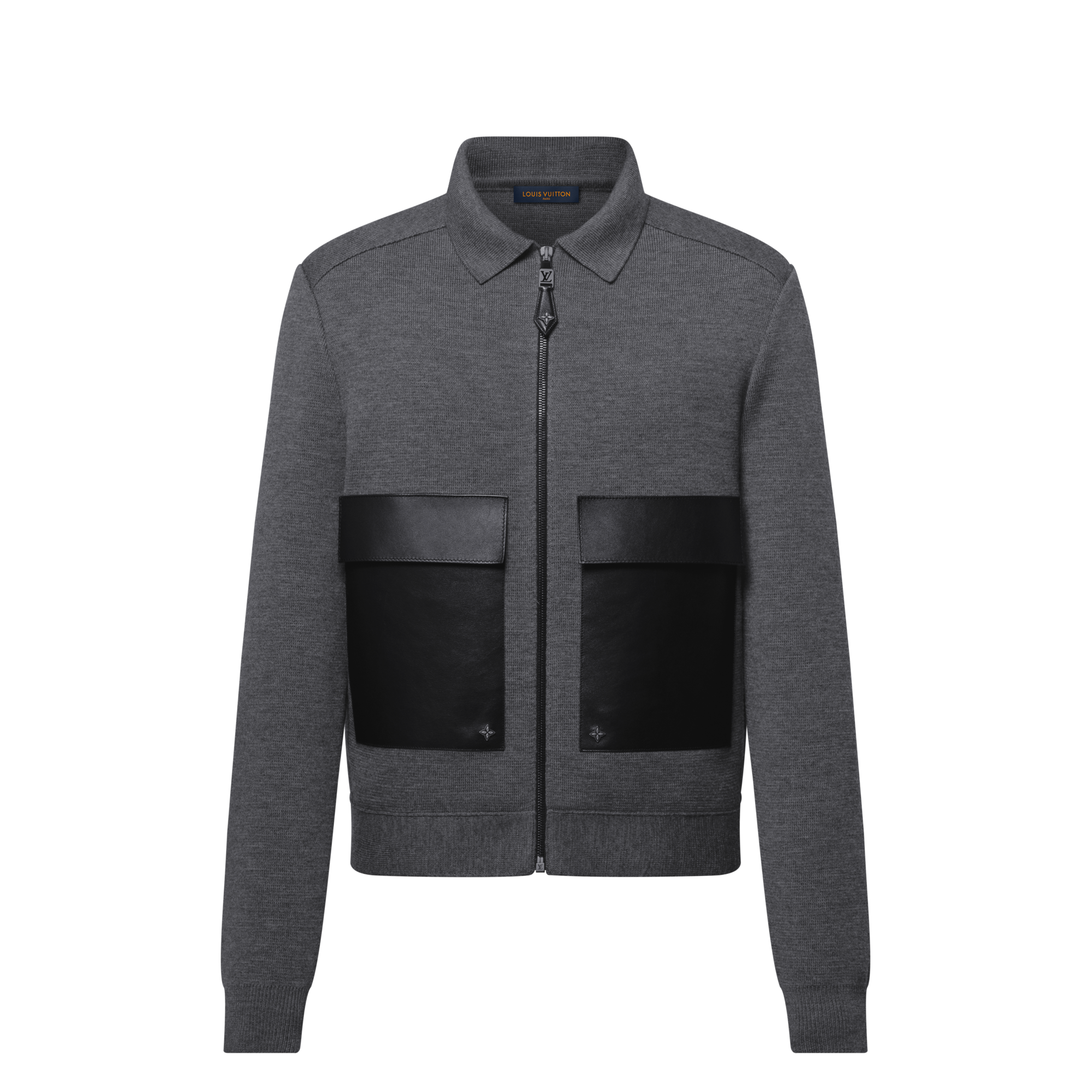 Leather Mix Knitted Workwear Blouson  in Men