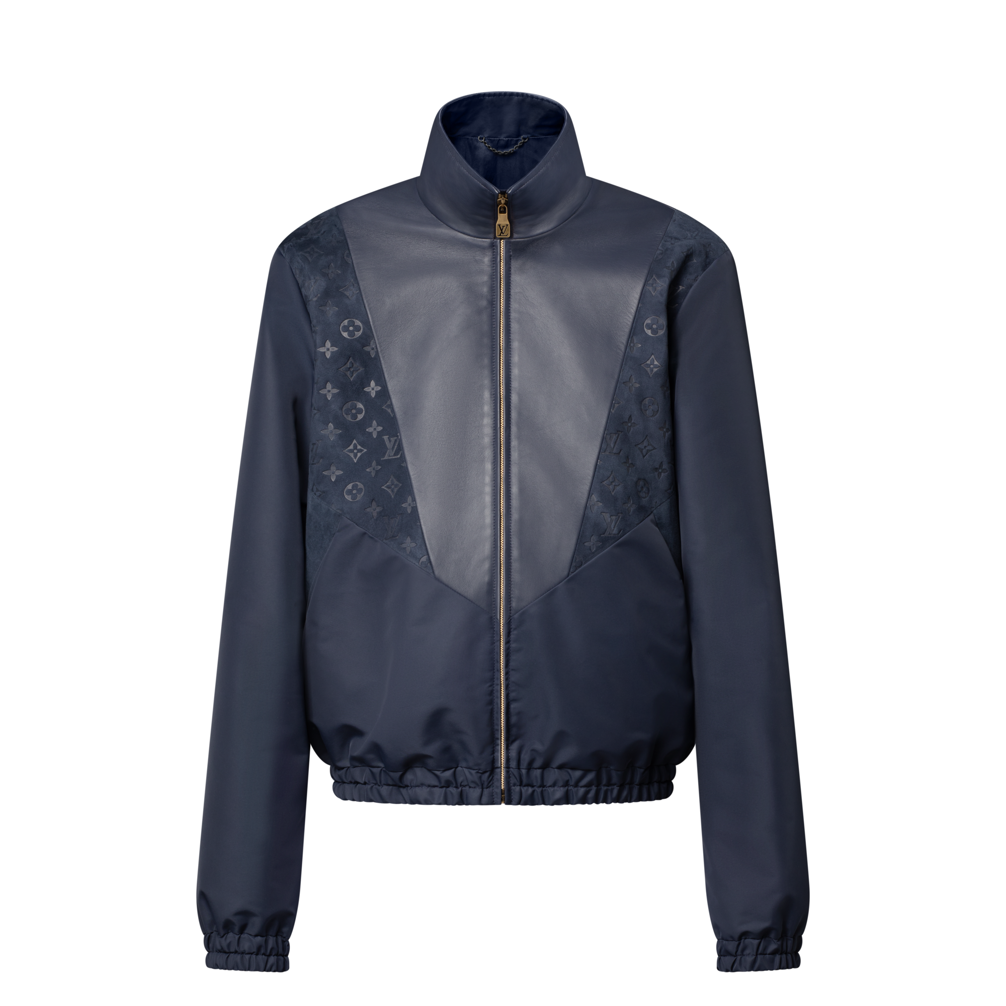 Leather Mix Track Top  in Men