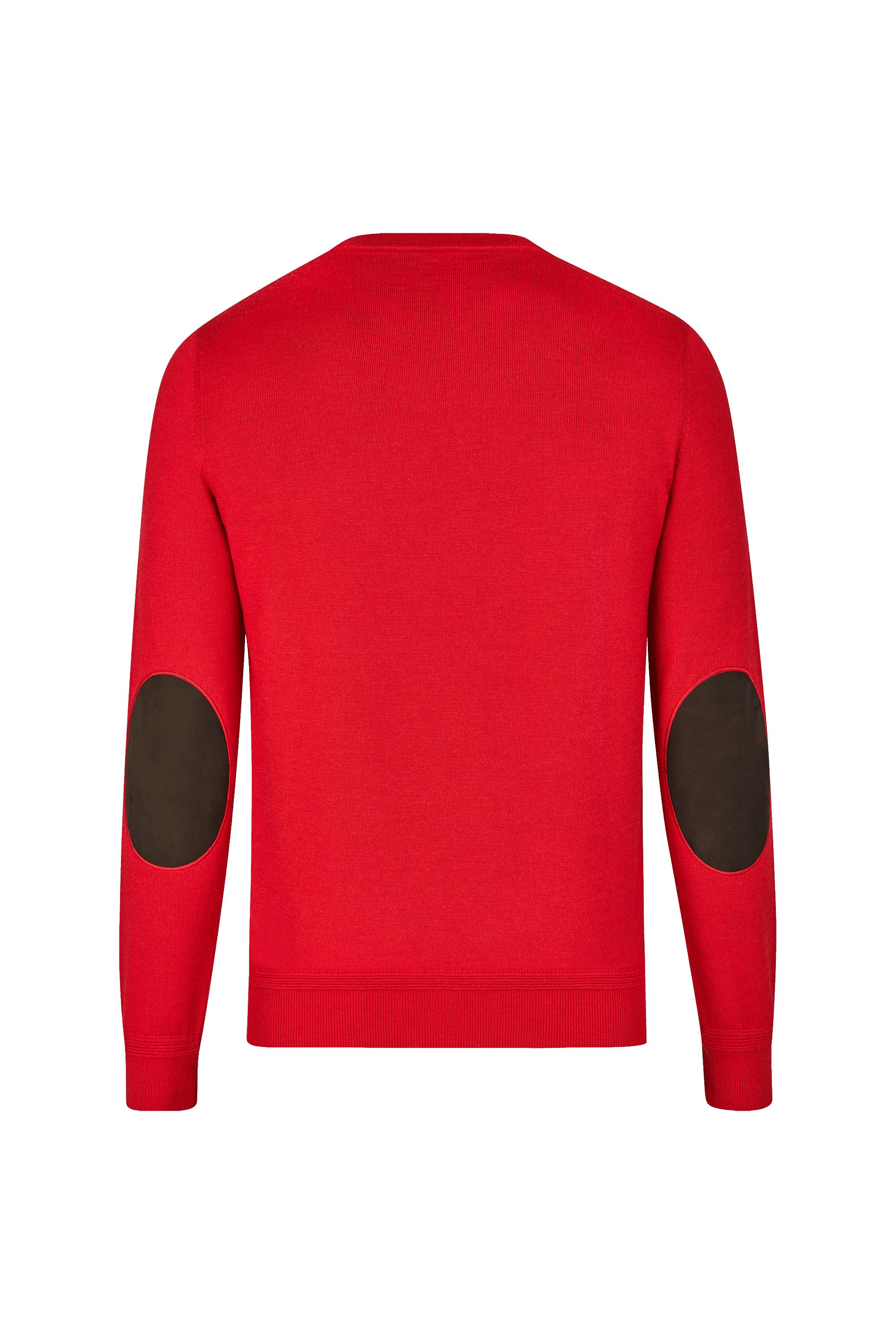 LEATHER PATCH CREWNECK  in Men