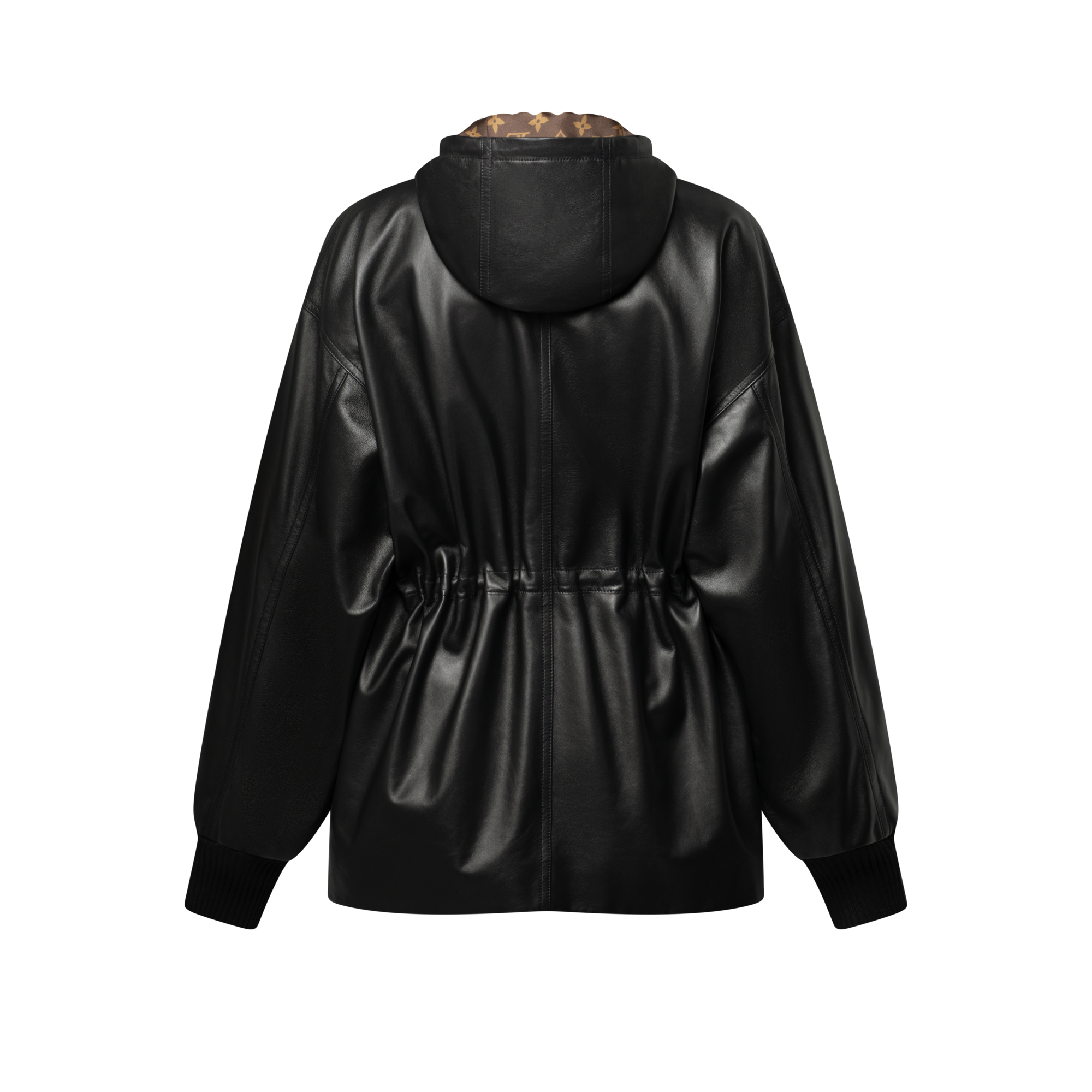 Leather Peplum Parka  in Women