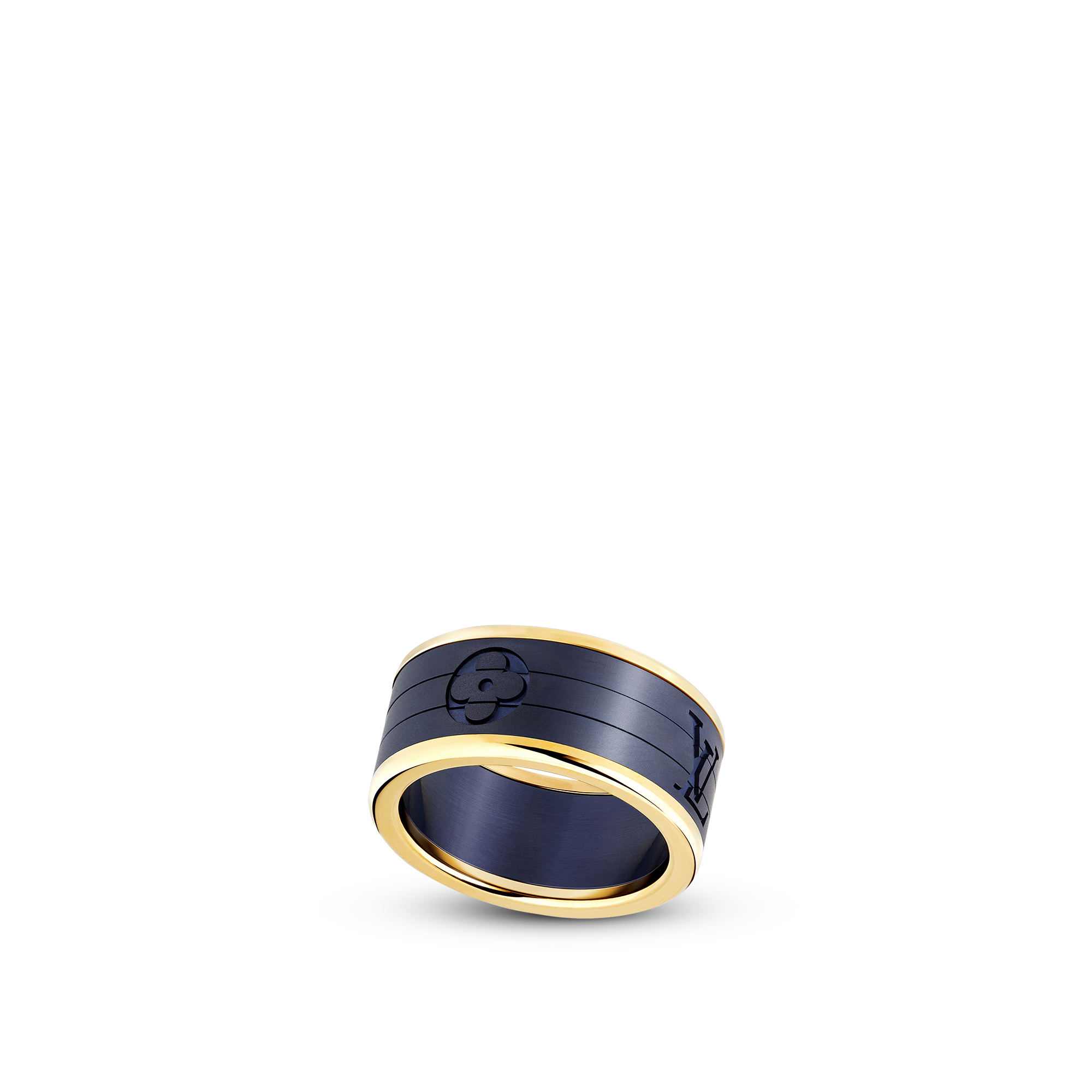 Les Gastons Vuitton Puzzle Ring, Yellow Gold and Blue Titanium  in Jewelry