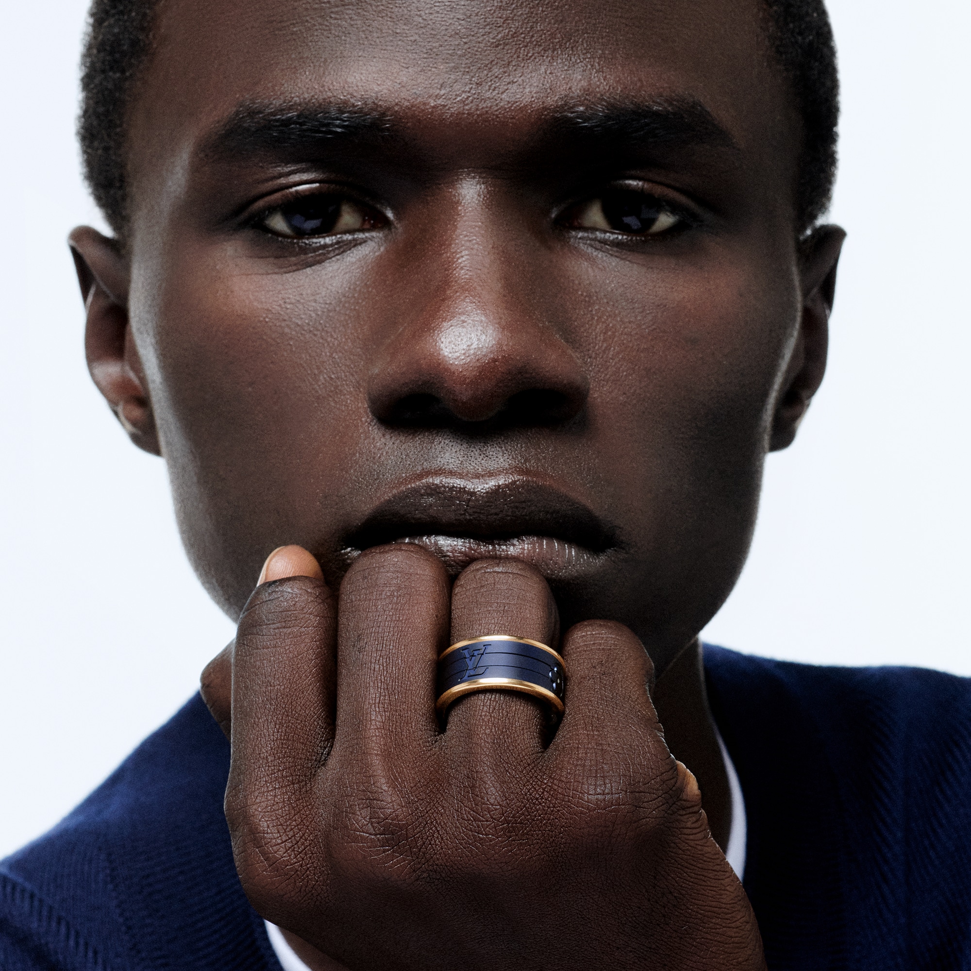 Les Gastons Vuitton Puzzle Ring, Yellow Gold and Blue Titanium  in Jewelry