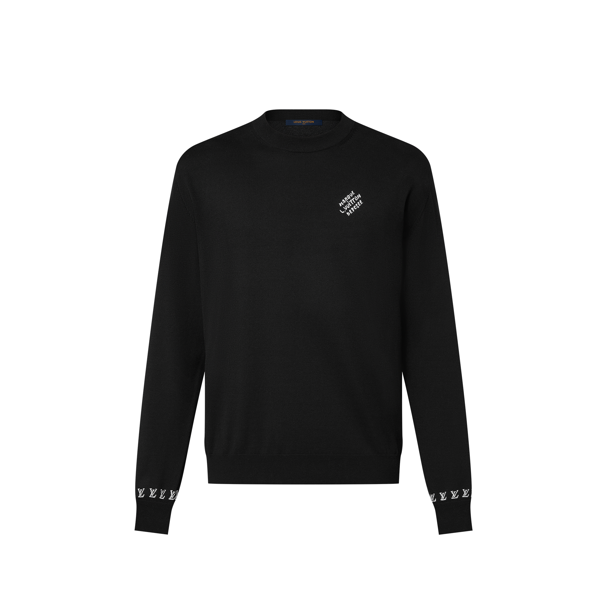 Long-Sleeved Cotton Crewneck  in Men