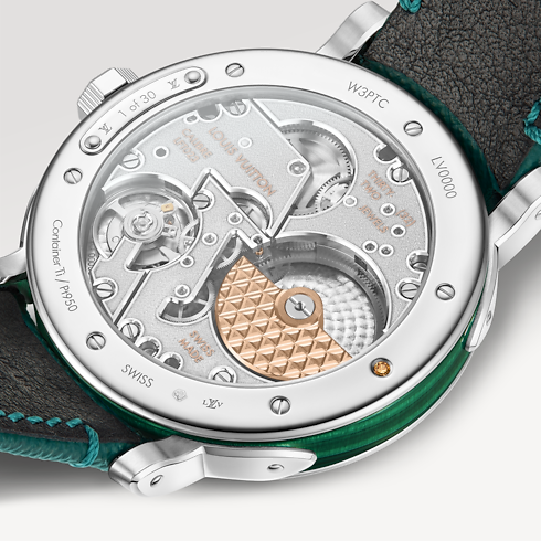 Louis Vuitton Escale, Automatic, 40mm, Platinum and malachite in Watches's Watches Collections Escale collections by Louis Vuitton (Product zoom)