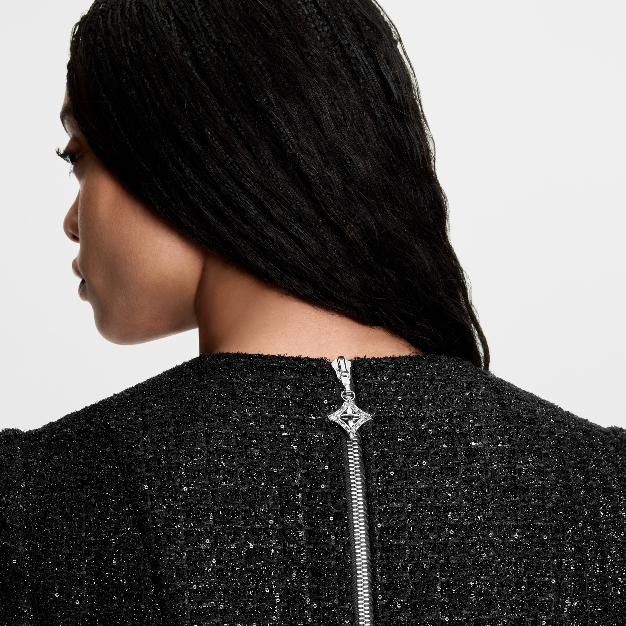 Lurex Tweed Box Pleat Dress  in Women