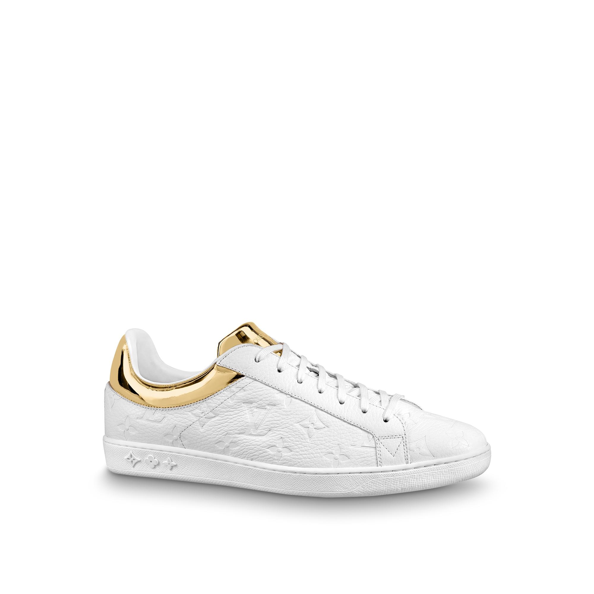 white and gold louis vuitton sneakers