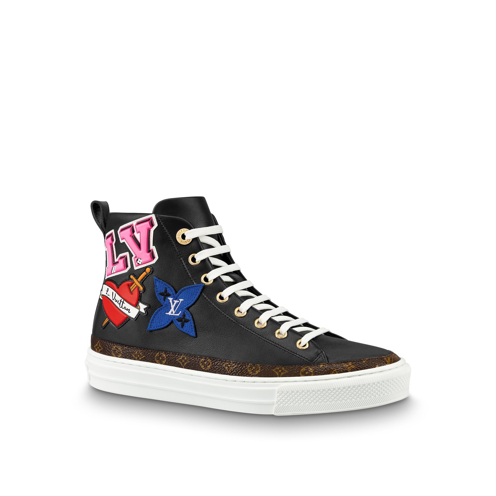 lv black heart sock sneaker boot