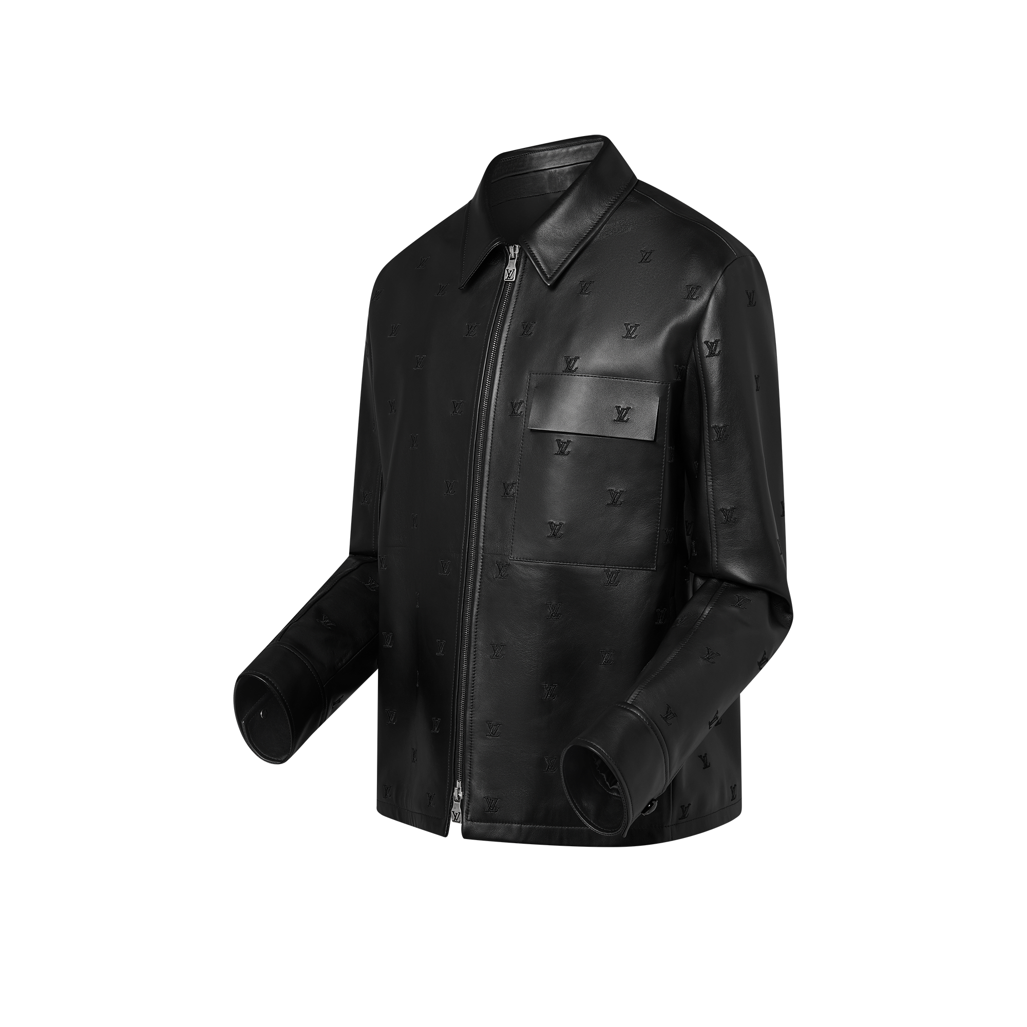 LV Blason Embroidered Leather Overshirt  in Men