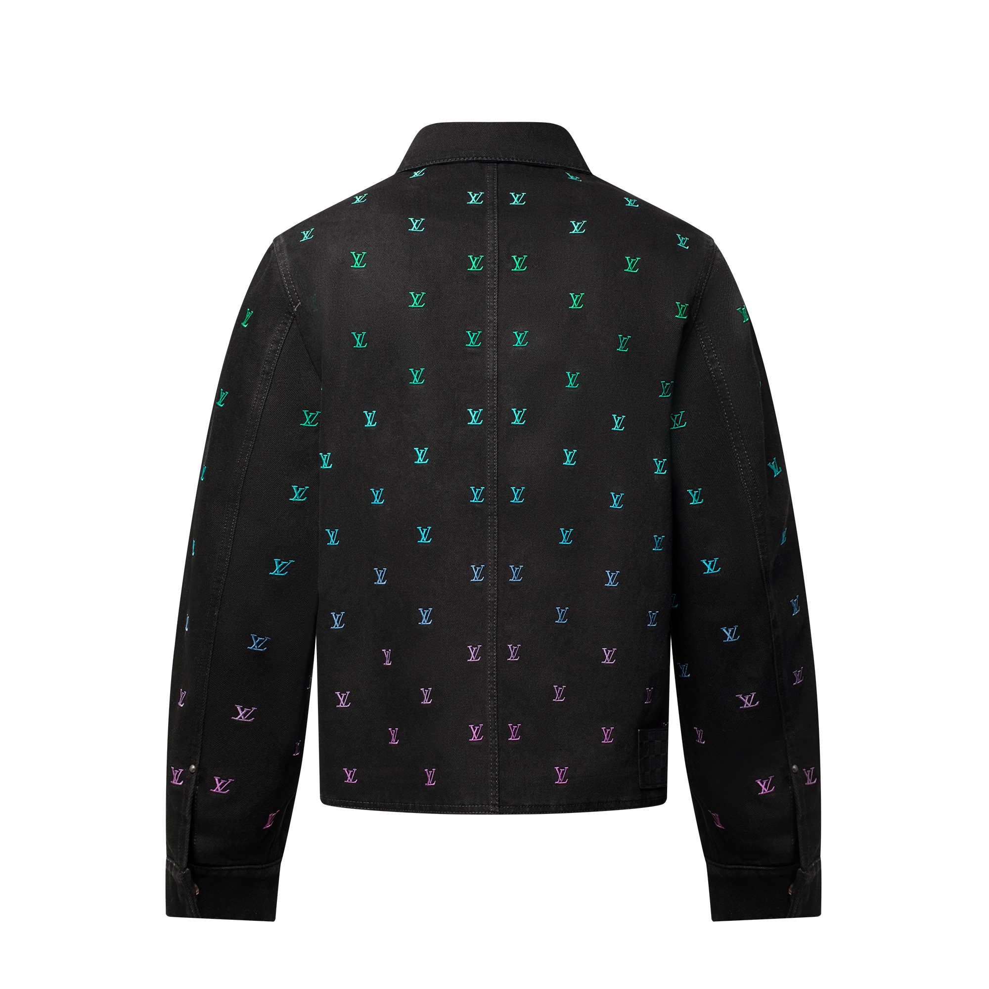 LV Blason Gradient Embroidered Denim Coach Jacket  in Men