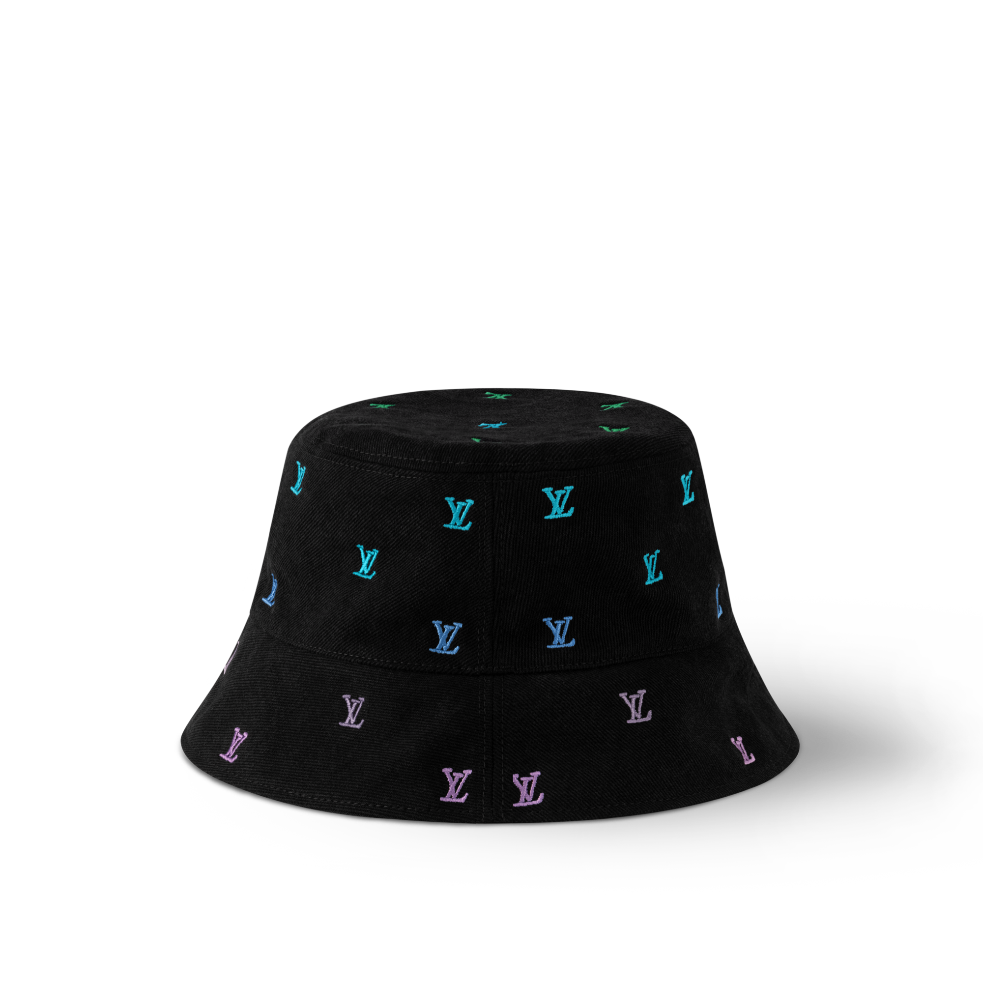 LV Blason Shading Denim Reversible Bucket Hat S00 in Men