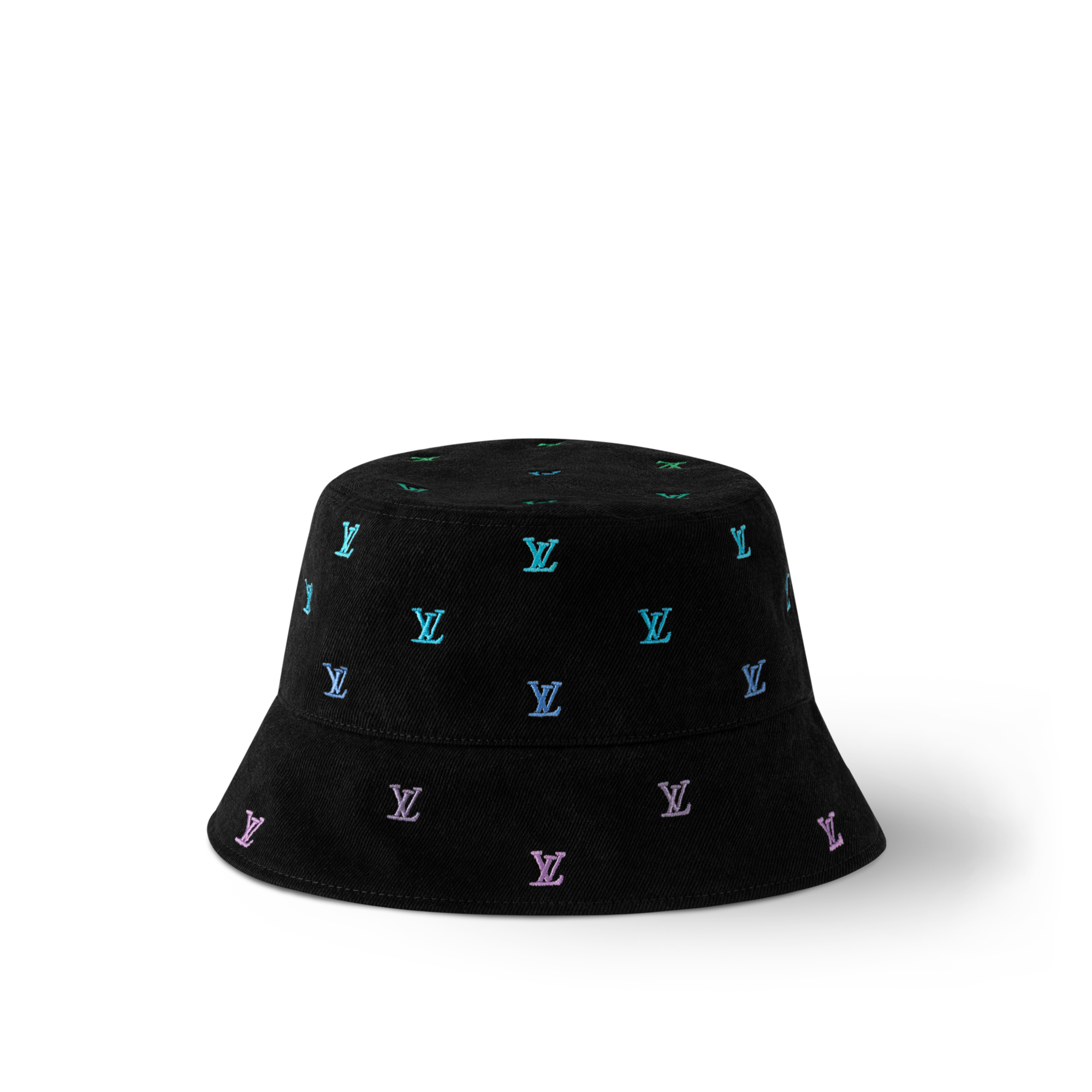 LV Blason Shading Denim Reversible Bucket Hat S00 in Men