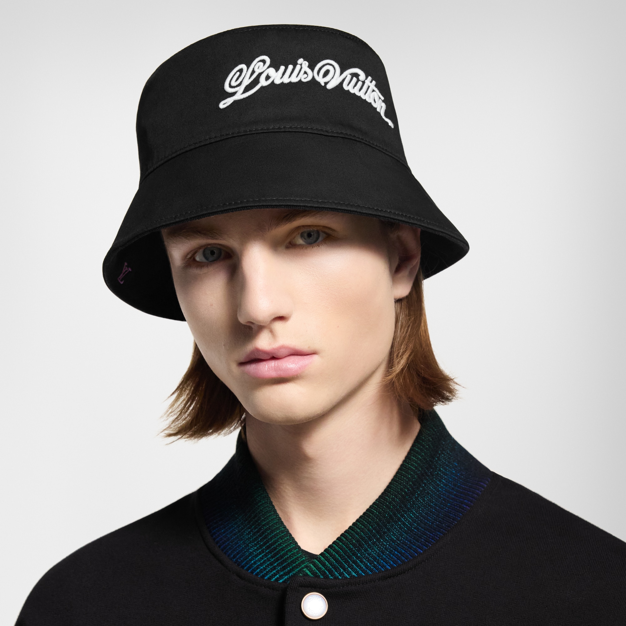 LV Blason Shading Denim Reversible Bucket Hat S00 in Men