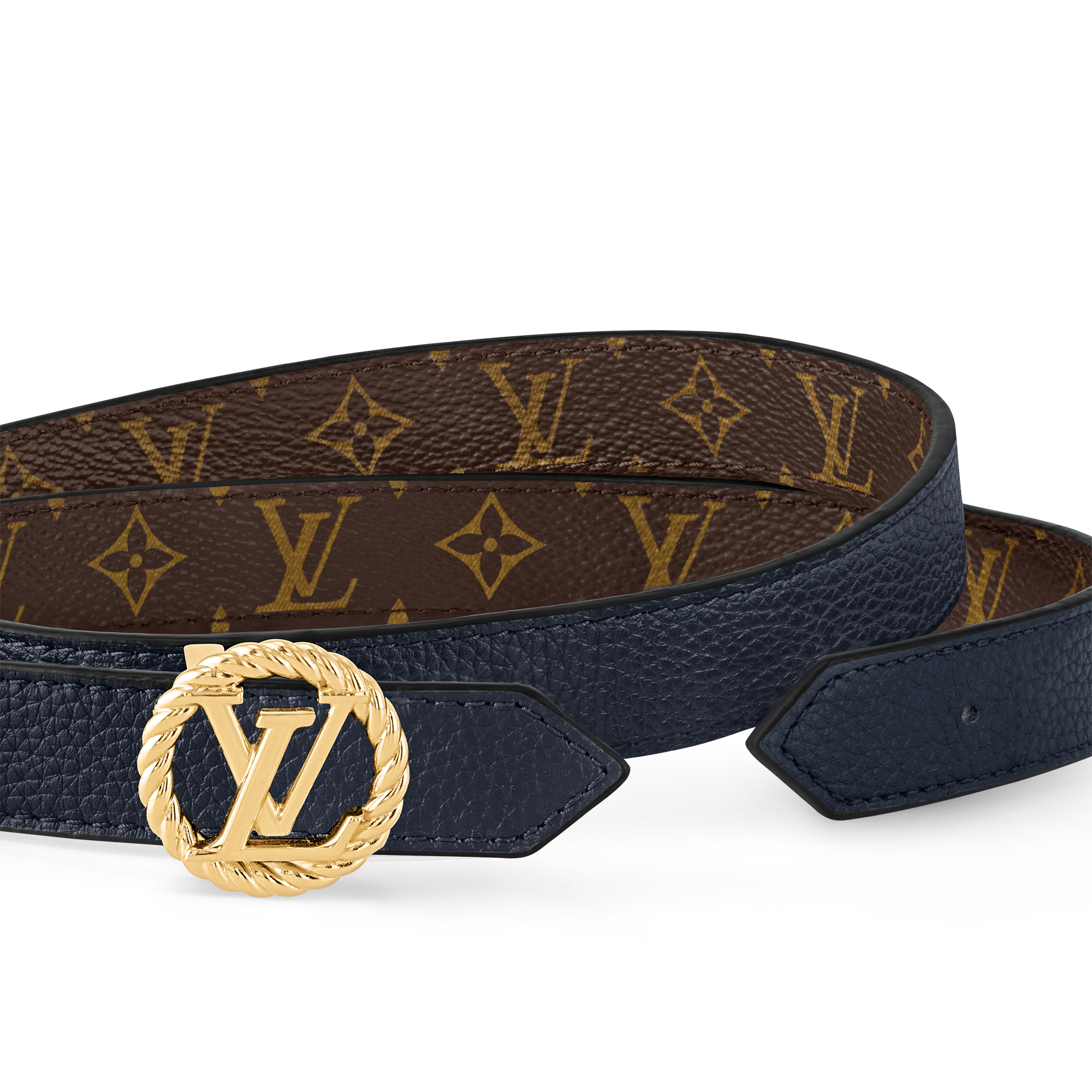 LV Circle Nautical 20mm Reversible Belt Monogram Canvas in Women