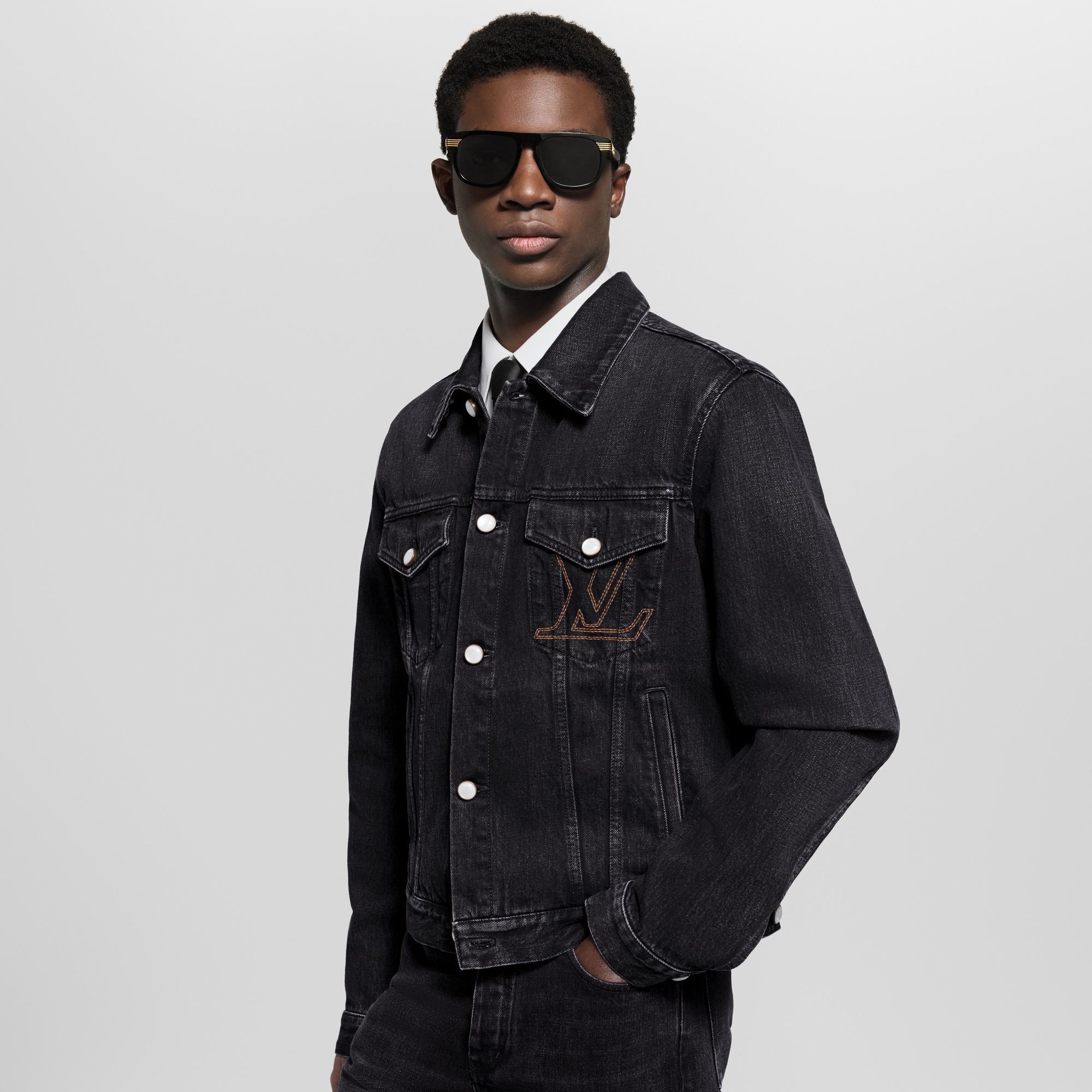 LV Denim Trucker Jacket  in Men