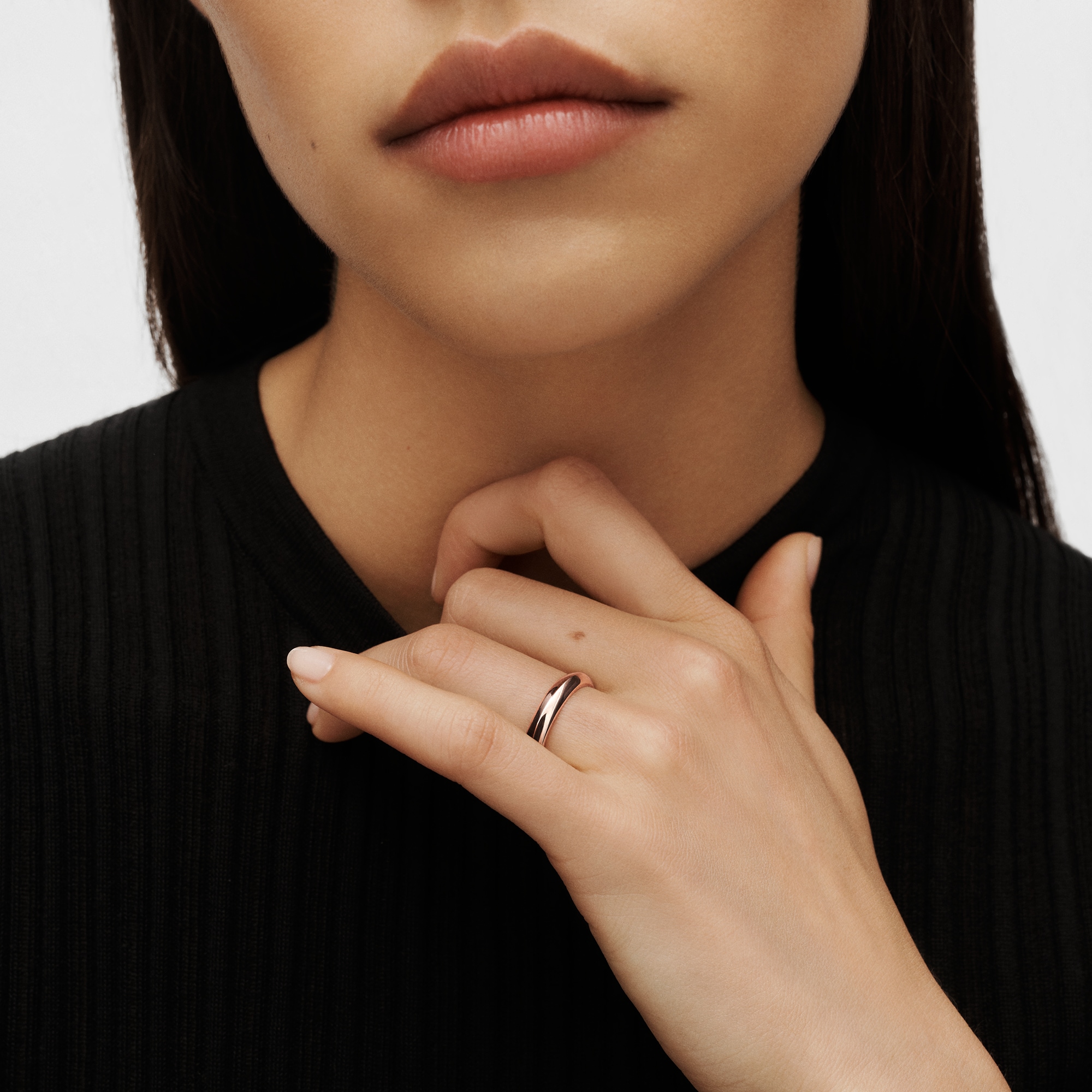 LV Diamonds 4mm Wedding Band, Pink Gold  in Jewelry