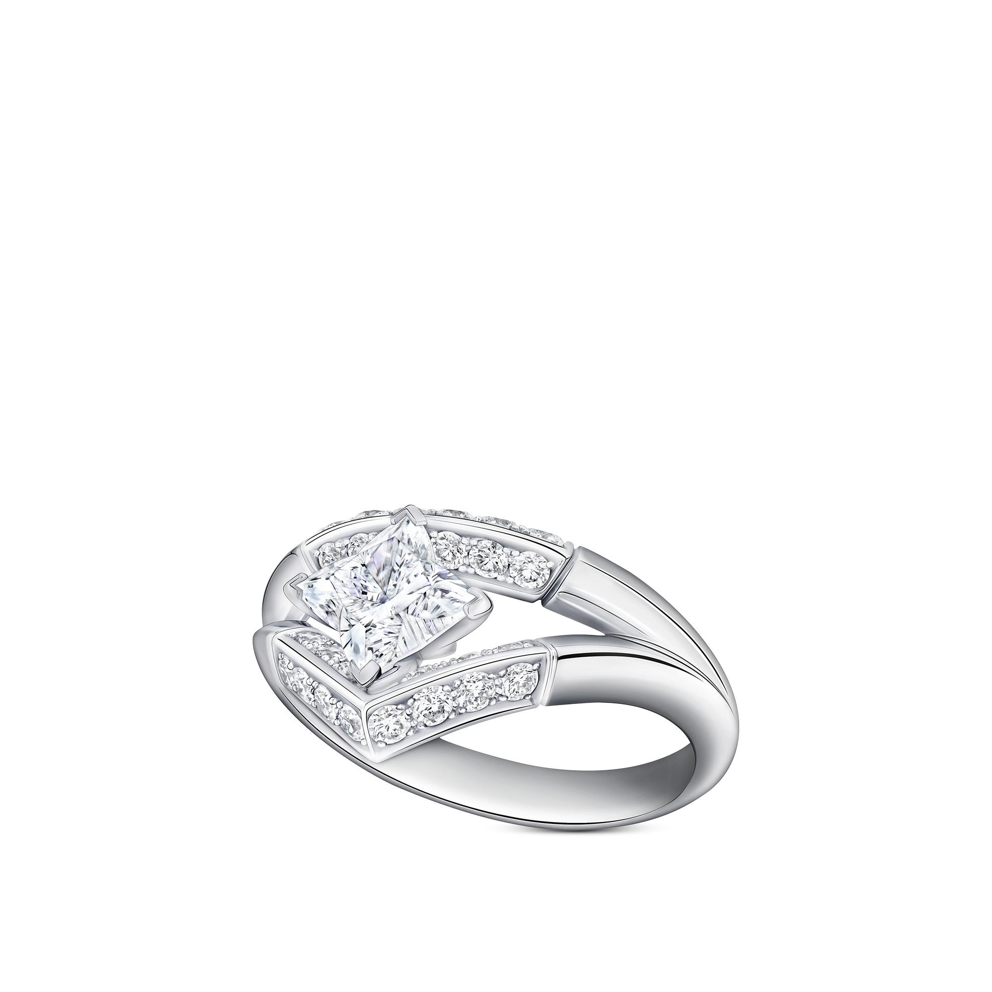 LV Diamonds Pavé Double Ring, LV Monogram Star cut  in Jewelry