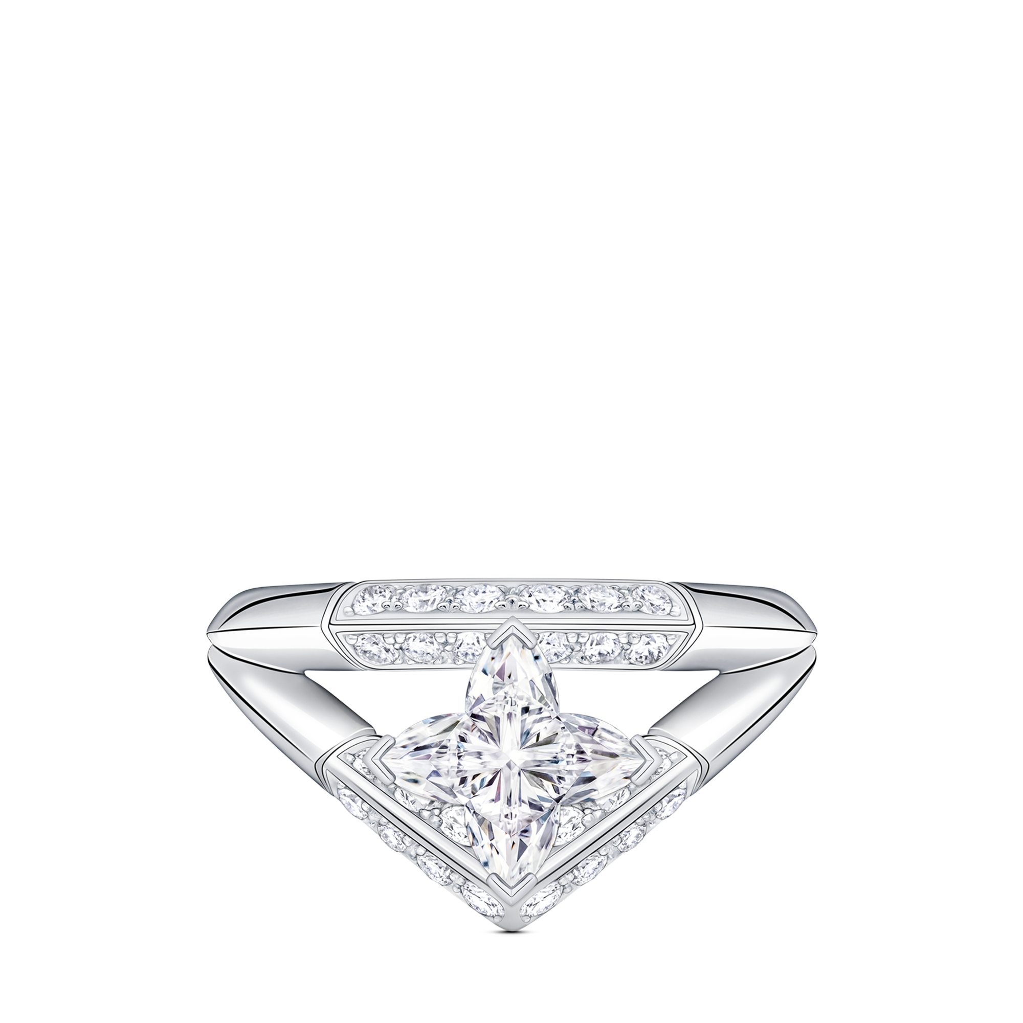 LV Diamonds Pavé Double Ring, LV Monogram Star cut  in Jewelry