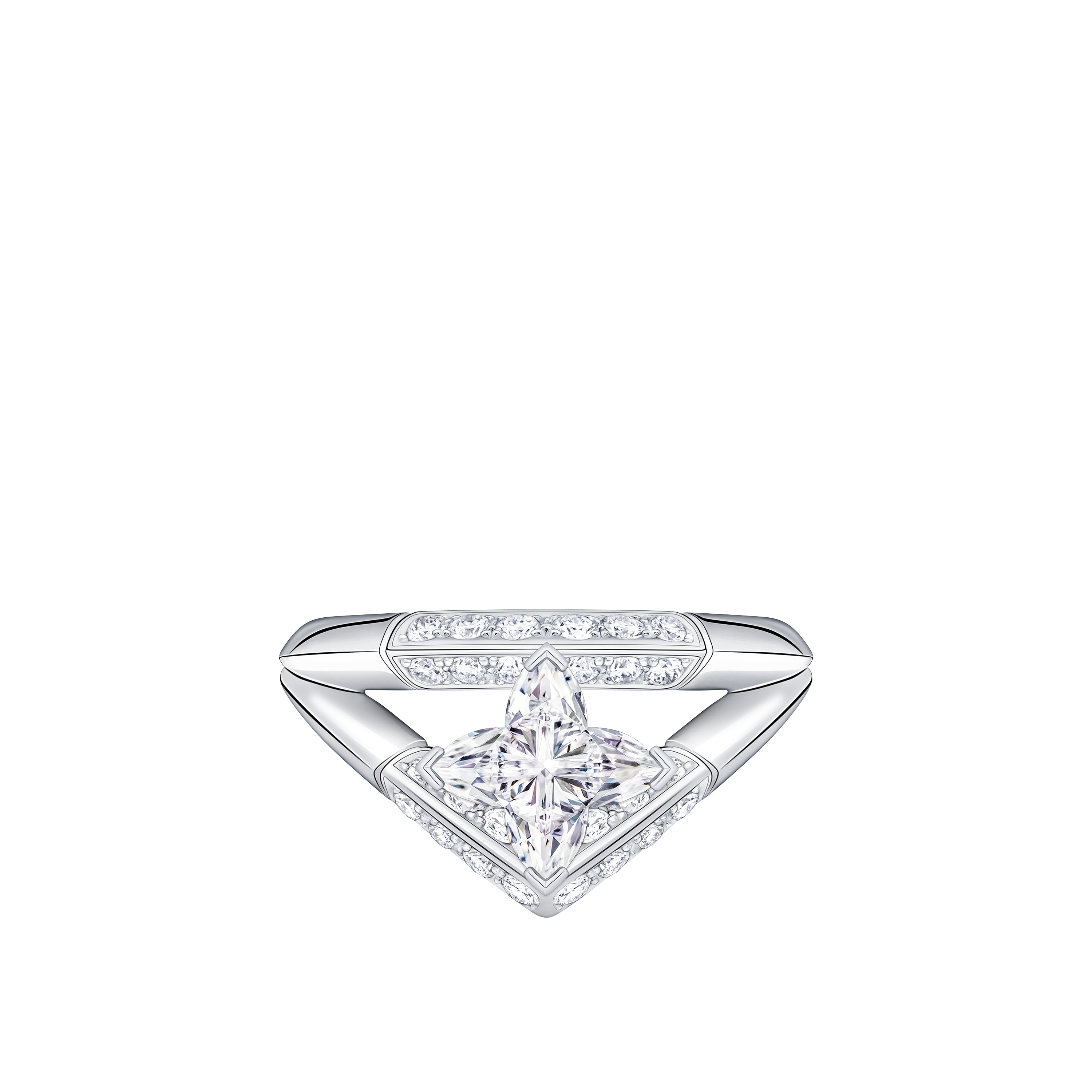 LV Diamonds Pavé Double Ring, LV Monogram Star cut  in Jewelry