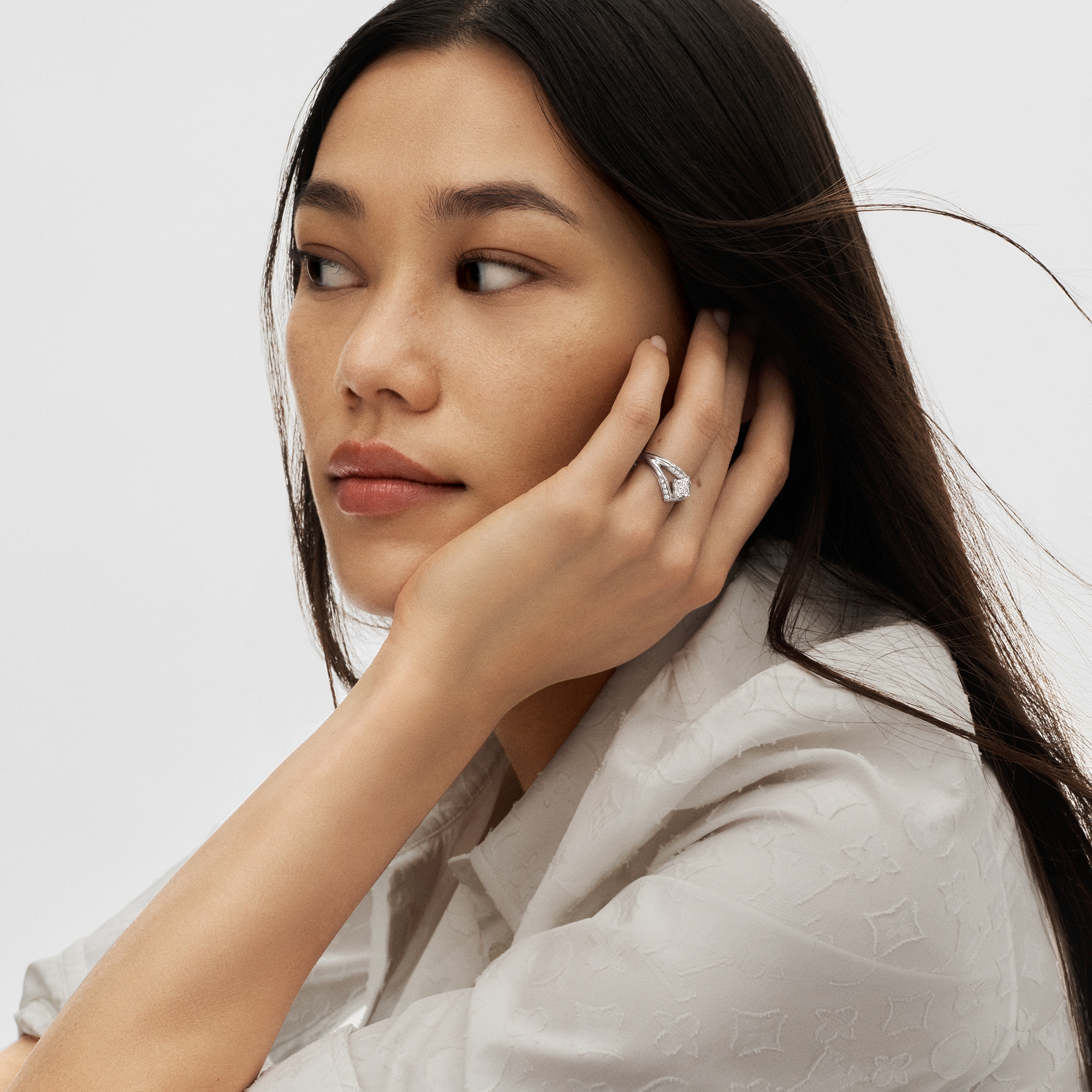 LV Diamonds Pavé Double Ring, LV Monogram Star cut  in Jewelry