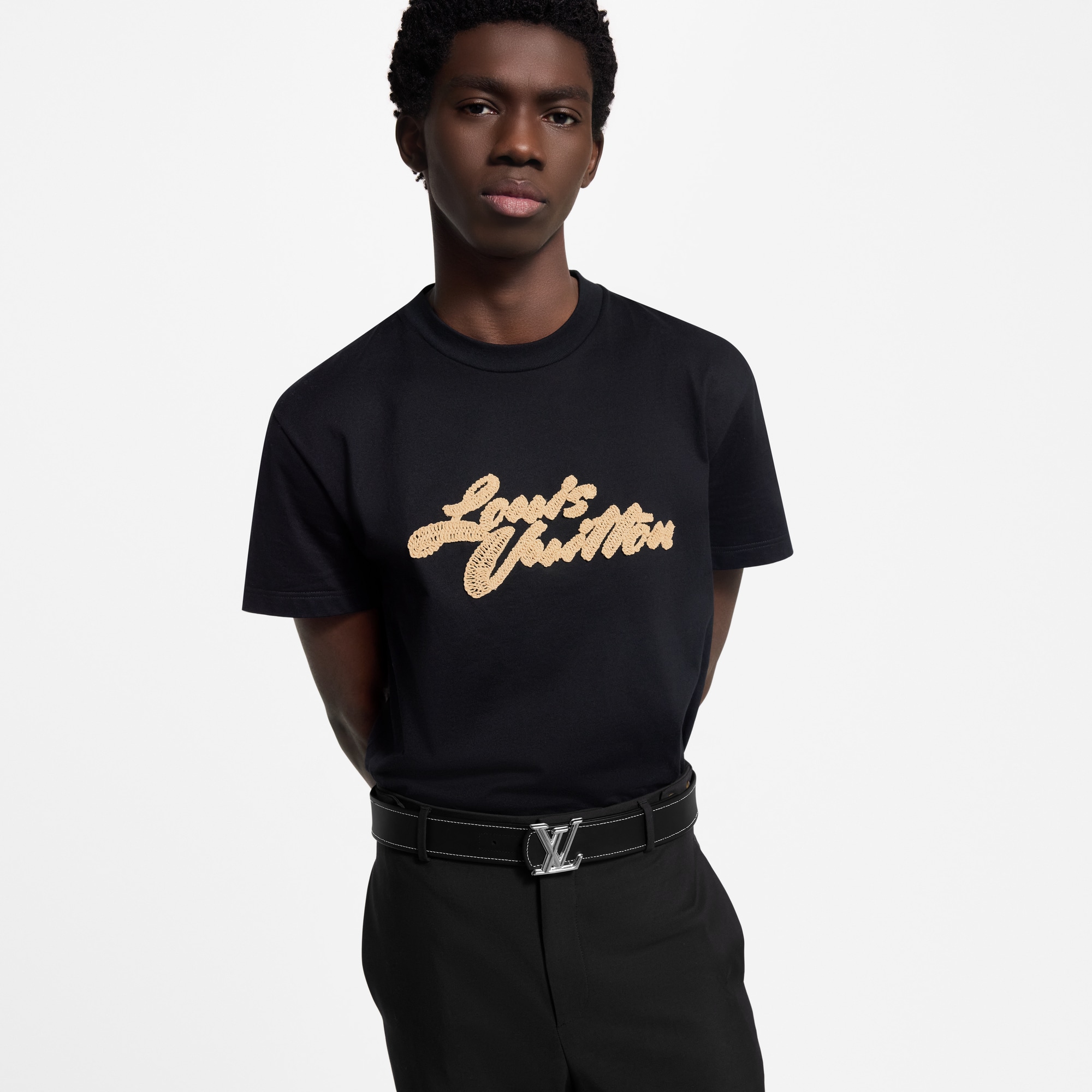 LV Dimension Raffia 40mm Reversible Belt  in Men