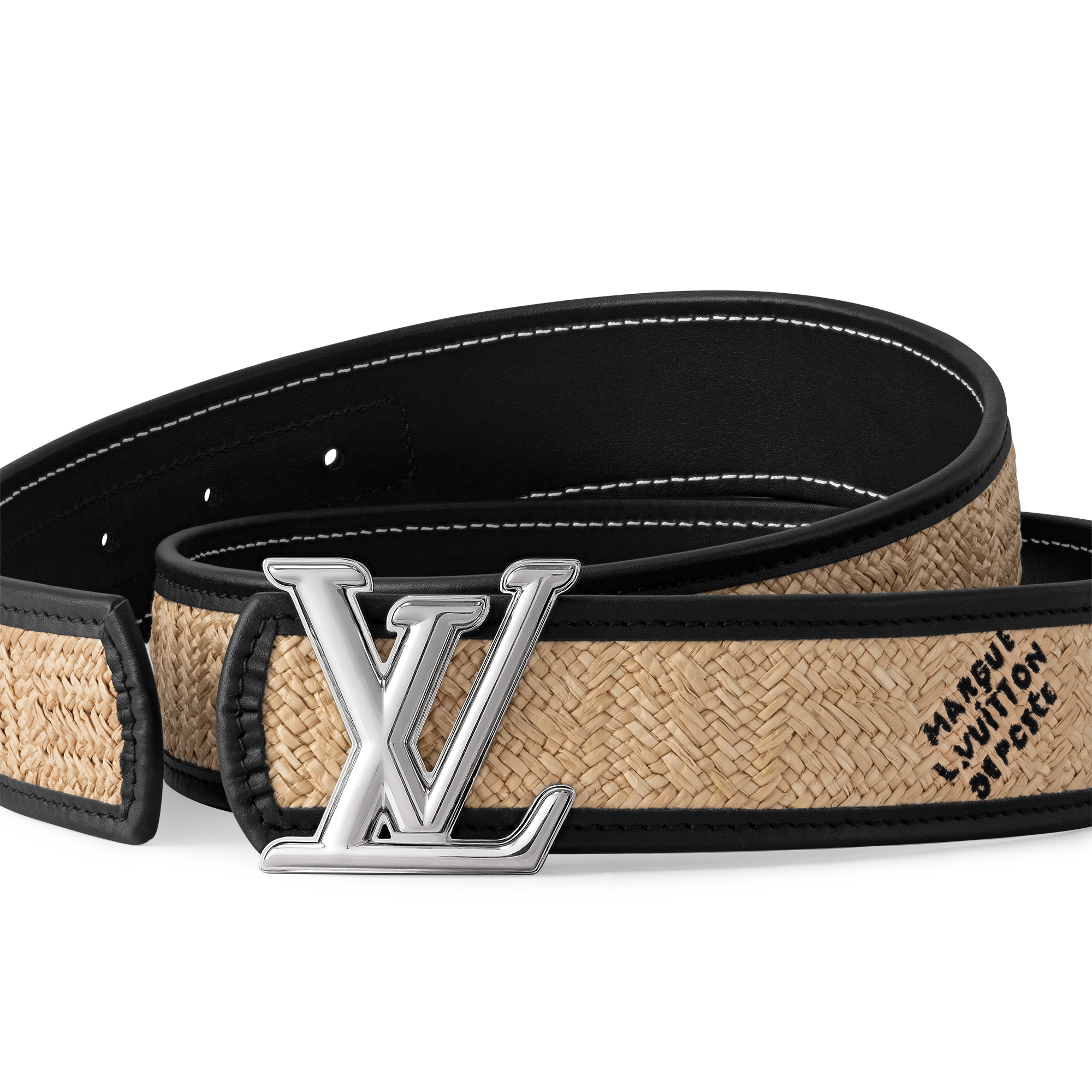 LV Dimension Raffia 40mm Reversible Belt  in Men