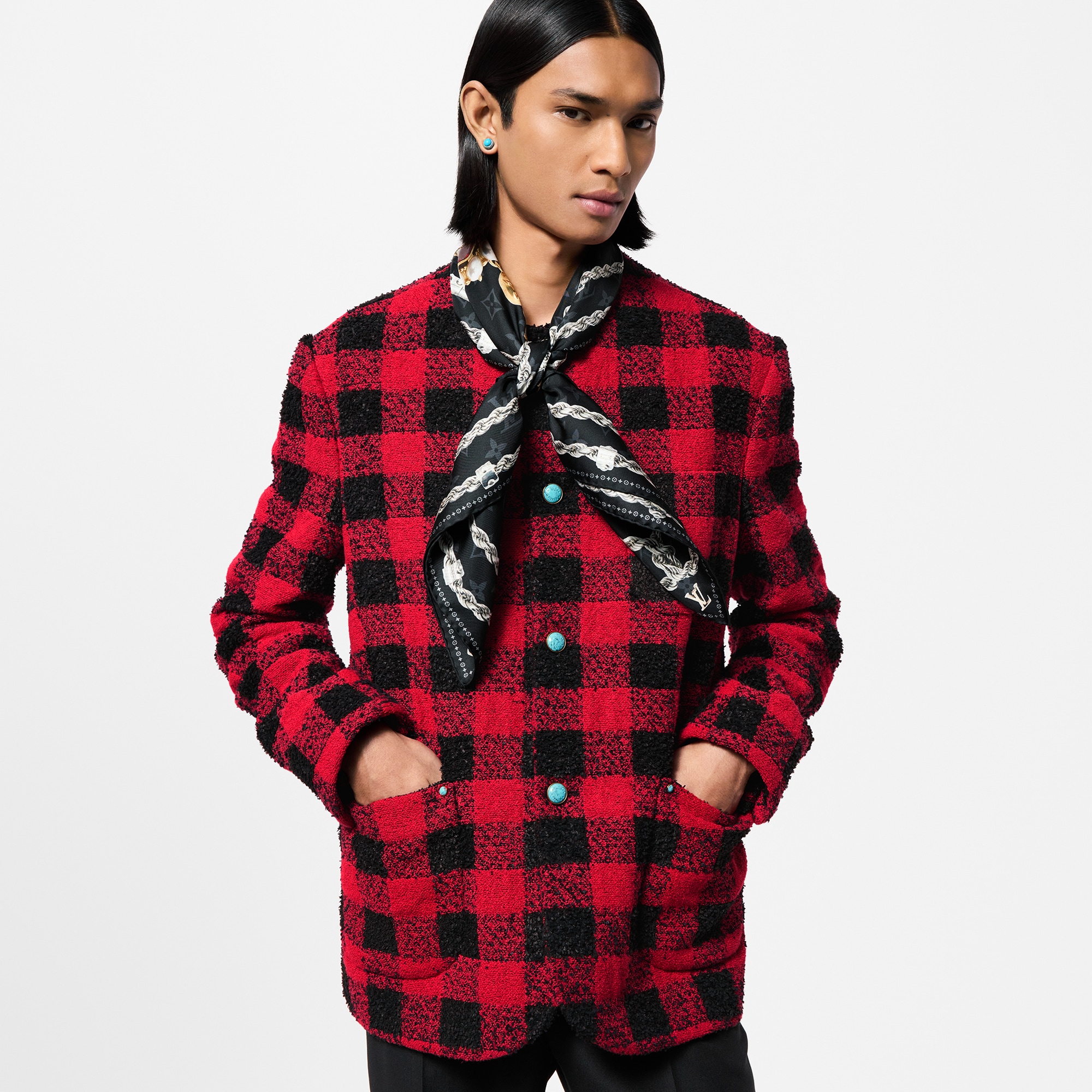 LV Dynasty Brooch Silk Square S00 in Men