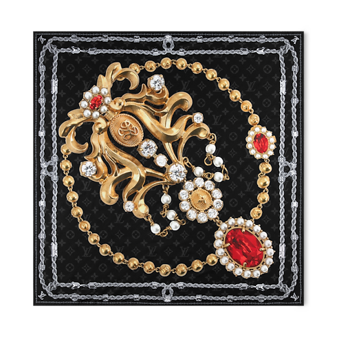 LV Dynasty Brooch Silk Square front view