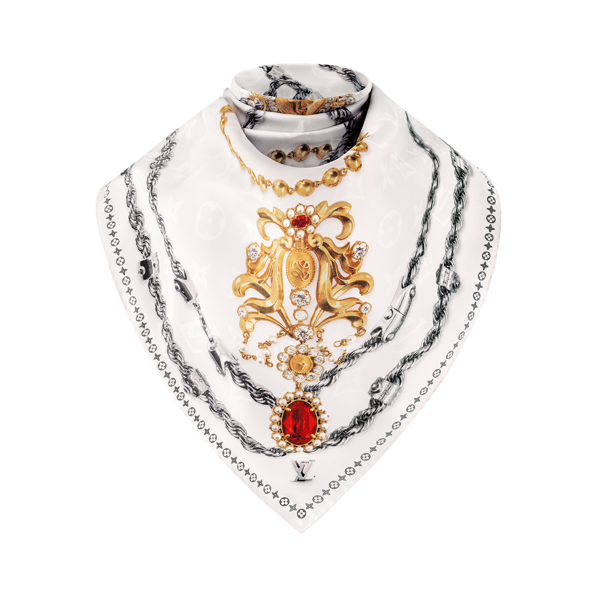 LV Dynasty Pearls Silk Square S00 in Men