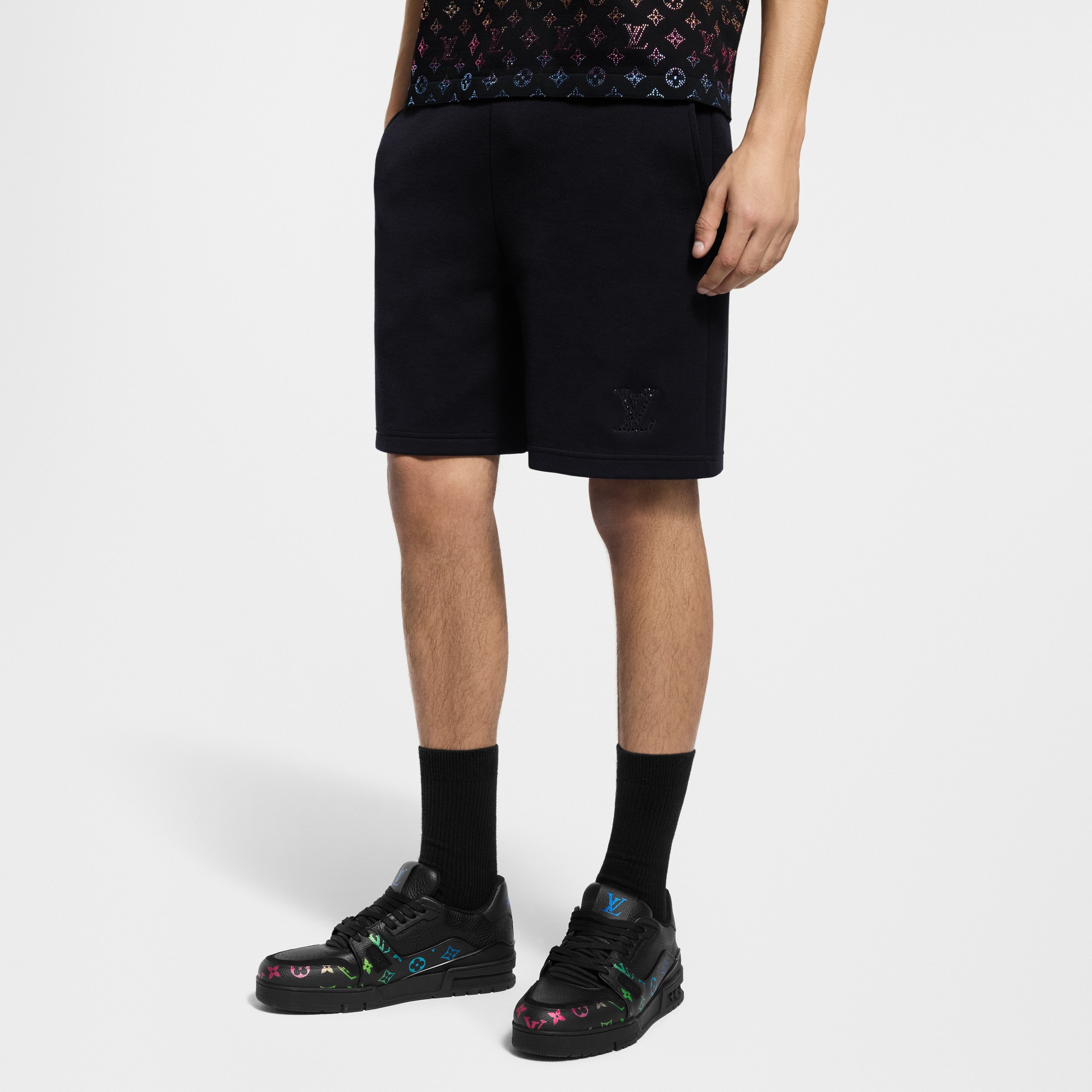LV Embellished Jersey Shorts    in New