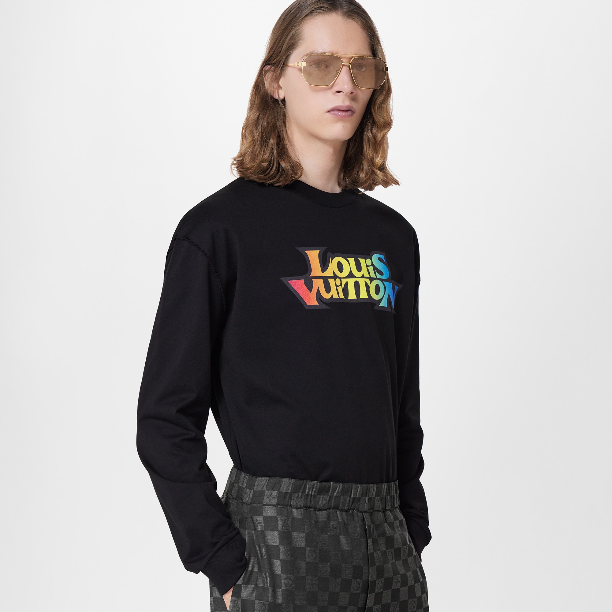 LV Fade Printed Long-Sleeved T-Shirt  in Men