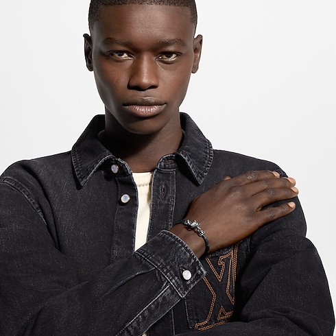 LV Flower Bracelet Monogram Eclipse Canvas in Men's Fashion Jewelry Bracelets collections by Louis Vuitton (Product zoom)