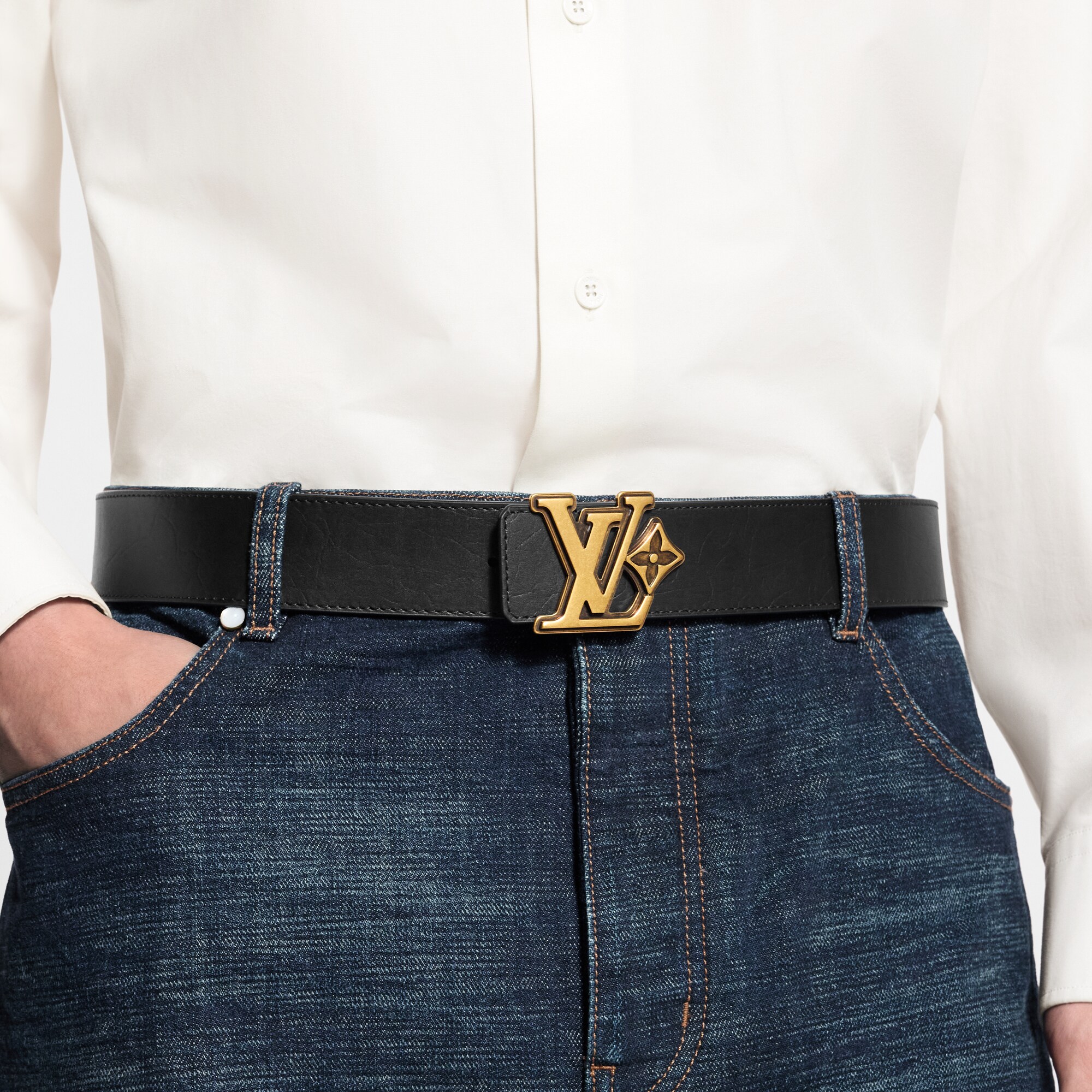 LV Flower Damier Phriendship 40mm Reversible Belt  in Men