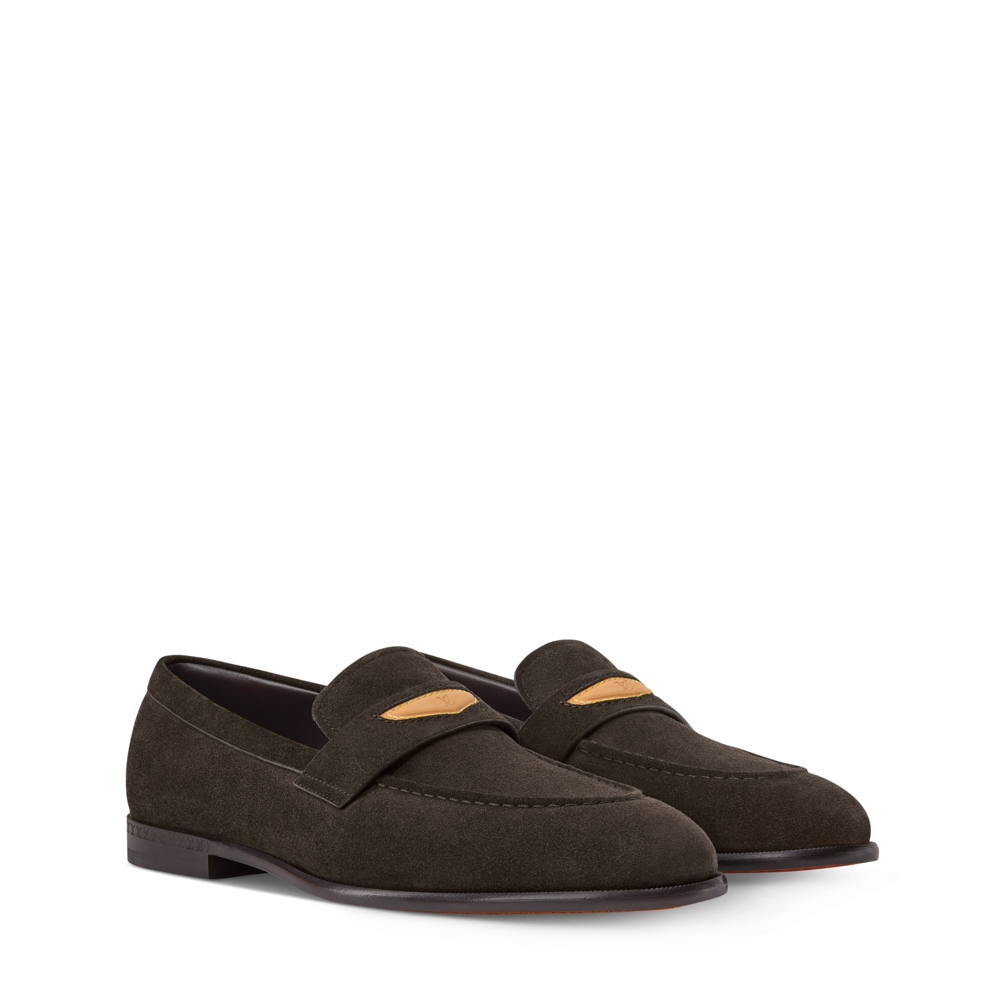 Louis Vuitton Brown Leather LV Buckle Slip-On Loafers Brown Loafers and Moccasins Shoes | LOUIS VUITTON main image 2