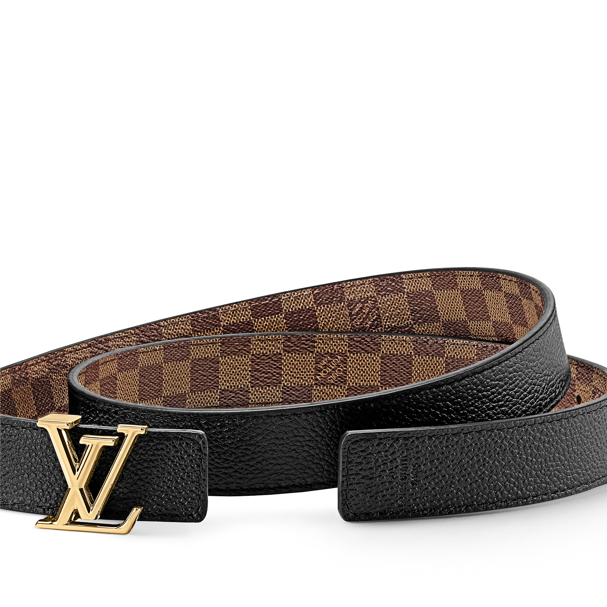 LV Iconic 25 mm Reversible Belt Damier Ebene Canvas in Women