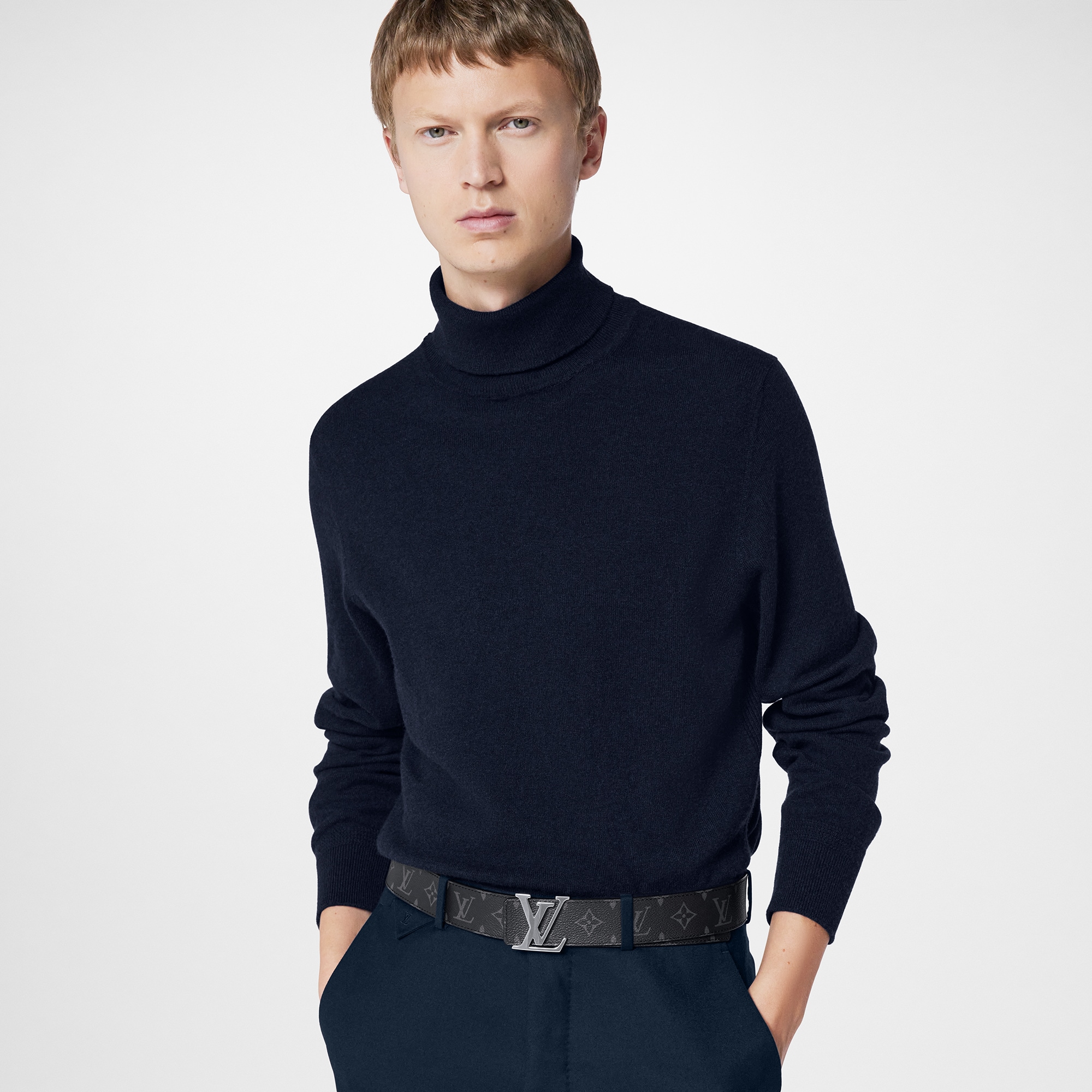 LV Initiales 40mm Reversible Monogram Eclipse Canvas in Men