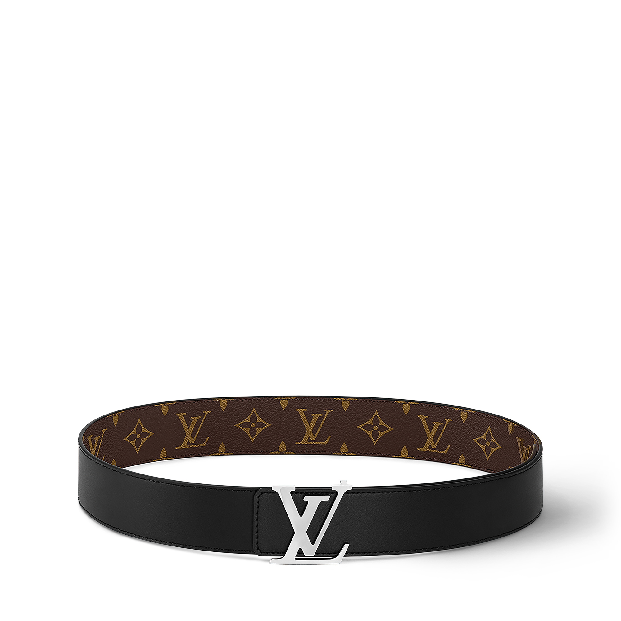 LV Initiales 40mm Reversible Monogram Macassar Canvas in Men