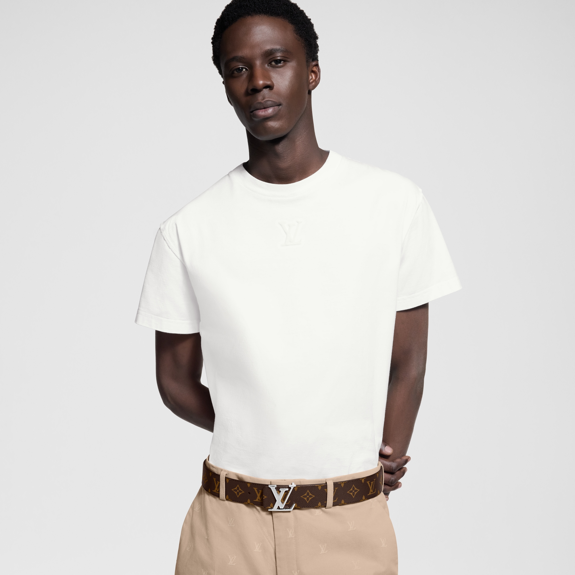 LV Initiales 40mm Reversible Monogram Macassar Canvas in Men