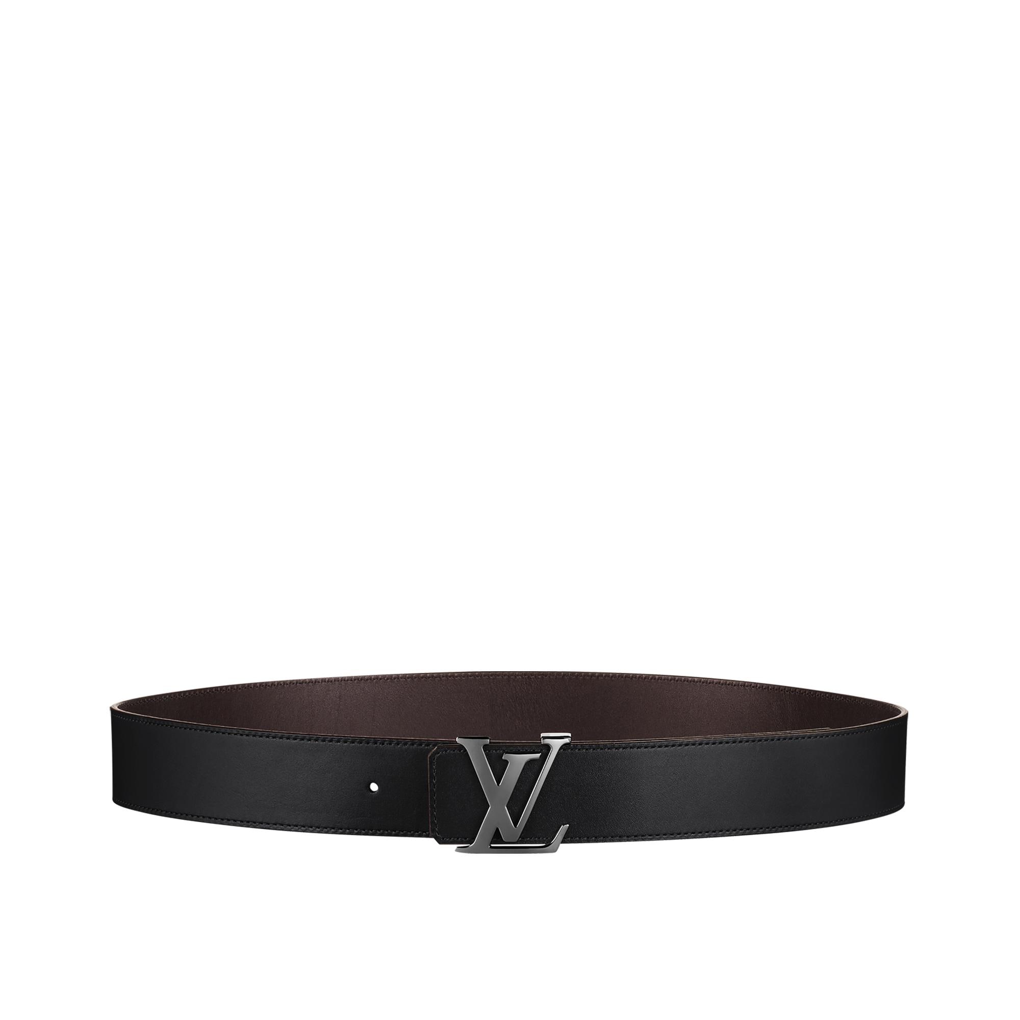 louis vuitton belt black and silver